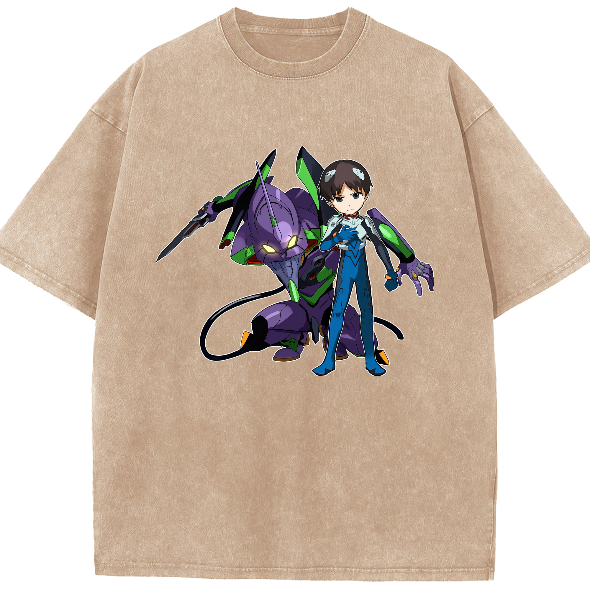 （画像用） EVA 新世紀エヴァンゲリオン 綿100% ヴィンテージ風 半袖Tシャツ（フロントプリント）
