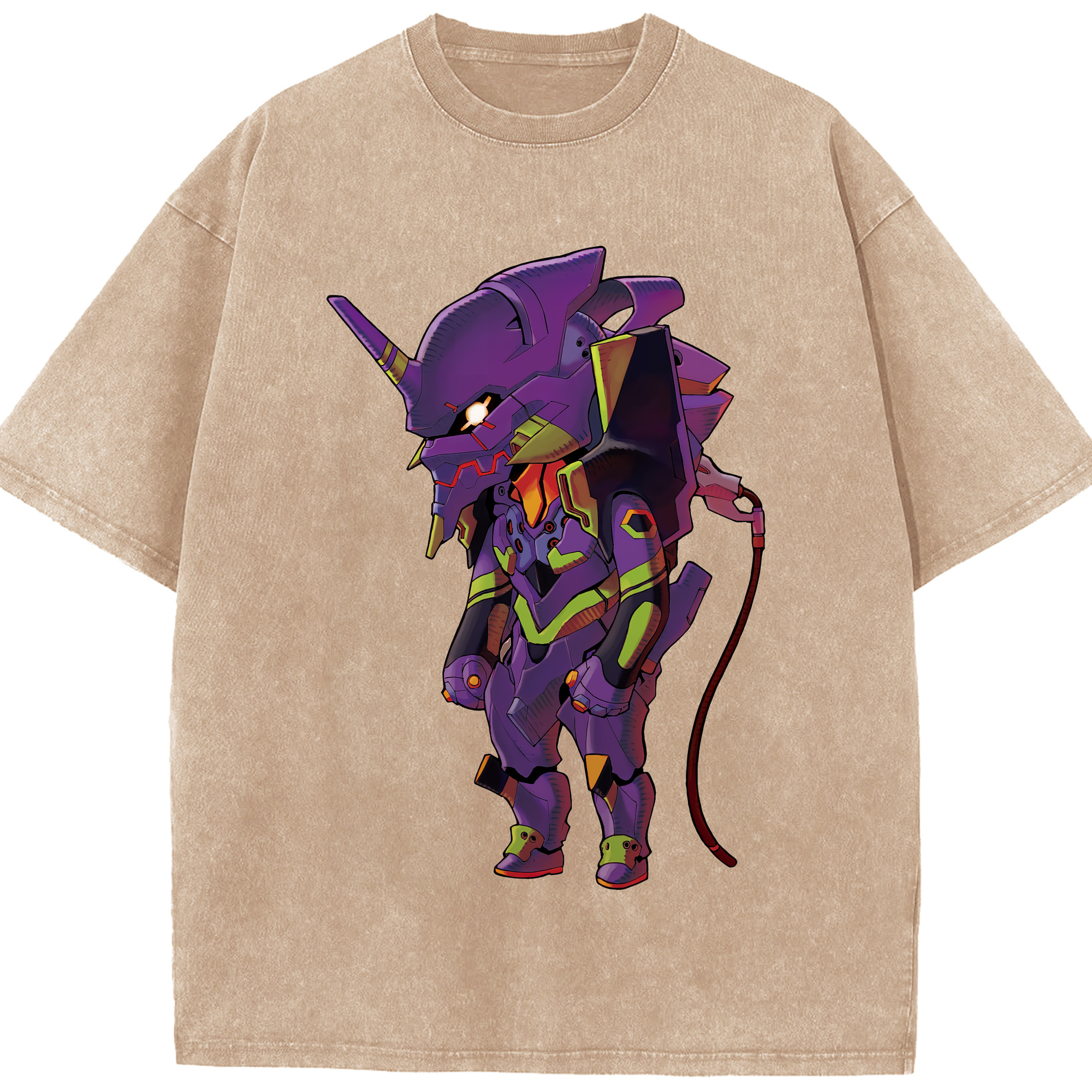 （画像用） EVA 新世紀エヴァンゲリオン 綿100% ヴィンテージ風 半袖Tシャツ（フロントプリント）