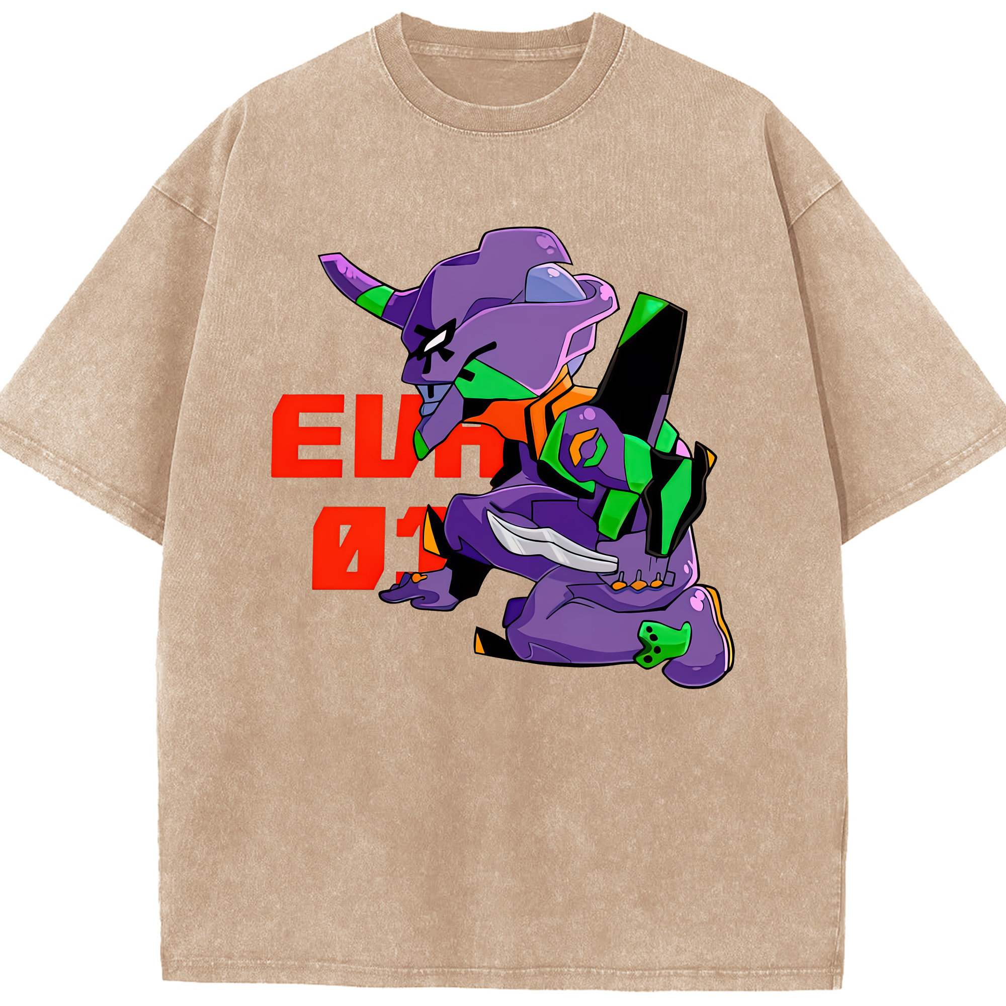 （画像用） EVA 新世紀エヴァンゲリオン 綿100% ヴィンテージ風 半袖Tシャツ（フロントプリント）
