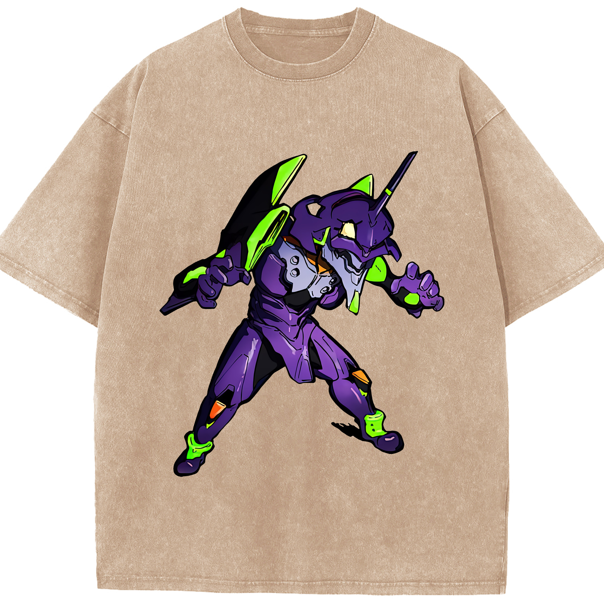 （画像用） EVA 新世紀エヴァンゲリオン 綿100% ヴィンテージ風 半袖Tシャツ（フロントプリント）