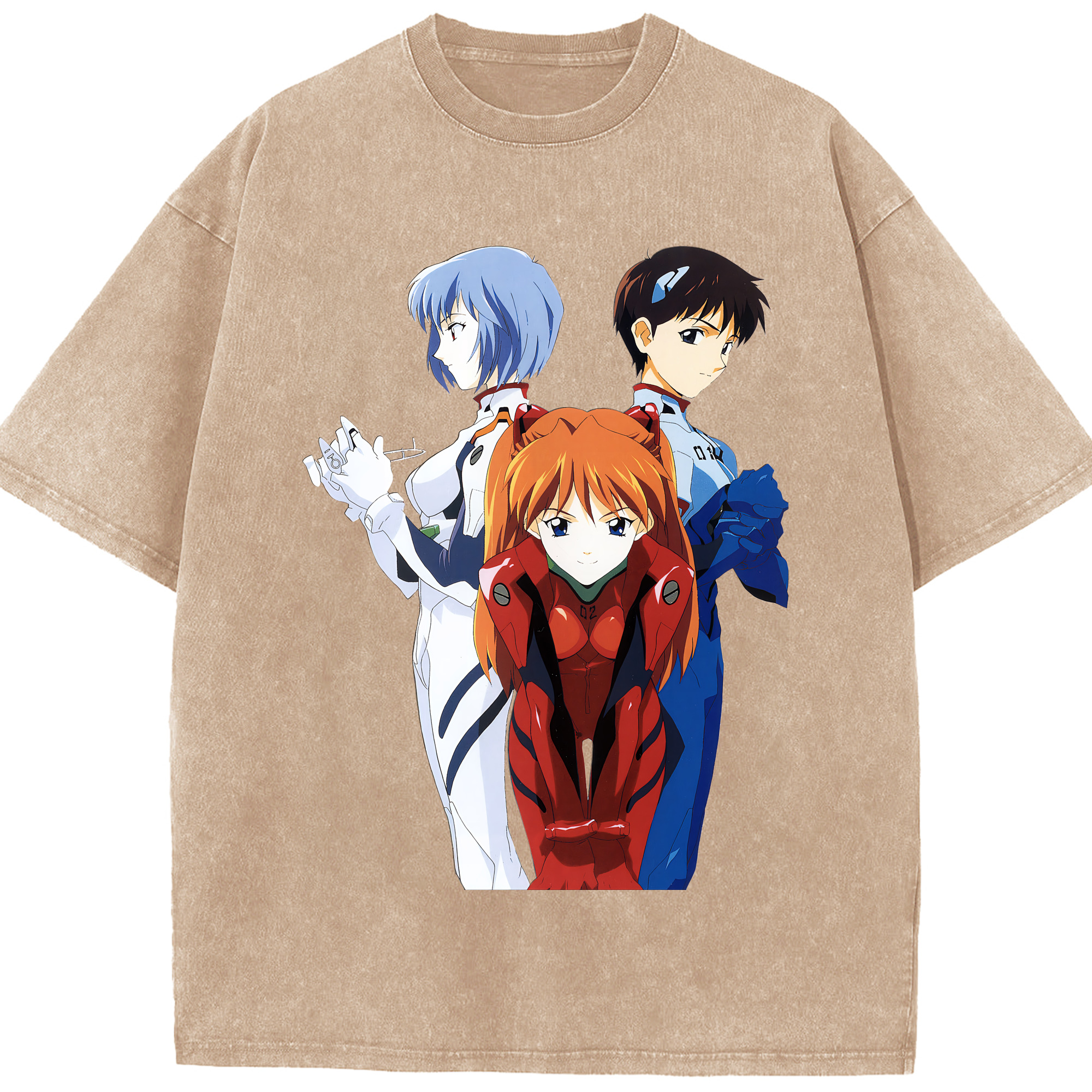 （画像用） EVA 新世紀エヴァンゲリオン 綿100% ヴィンテージ風 半袖Tシャツ（フロントプリント）