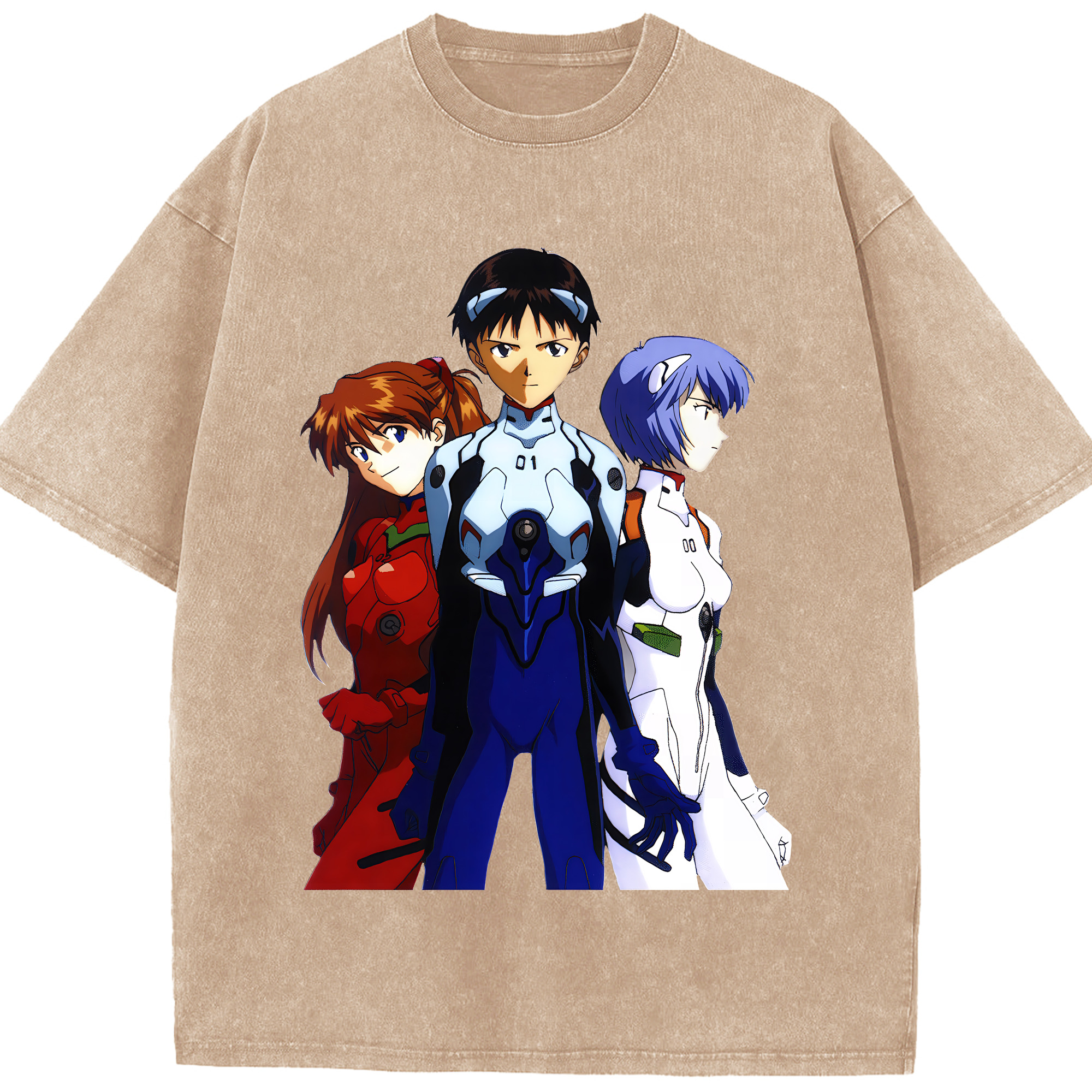 （画像用） EVA 新世紀エヴァンゲリオン 綿100% ヴィンテージ風 半袖Tシャツ（フロントプリント）