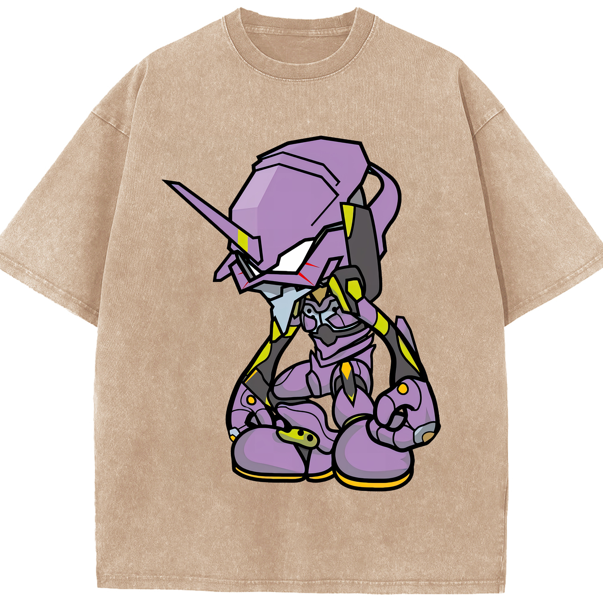 （画像用） EVA 新世紀エヴァンゲリオン 綿100% ヴィンテージ風 半袖Tシャツ（フロントプリント）