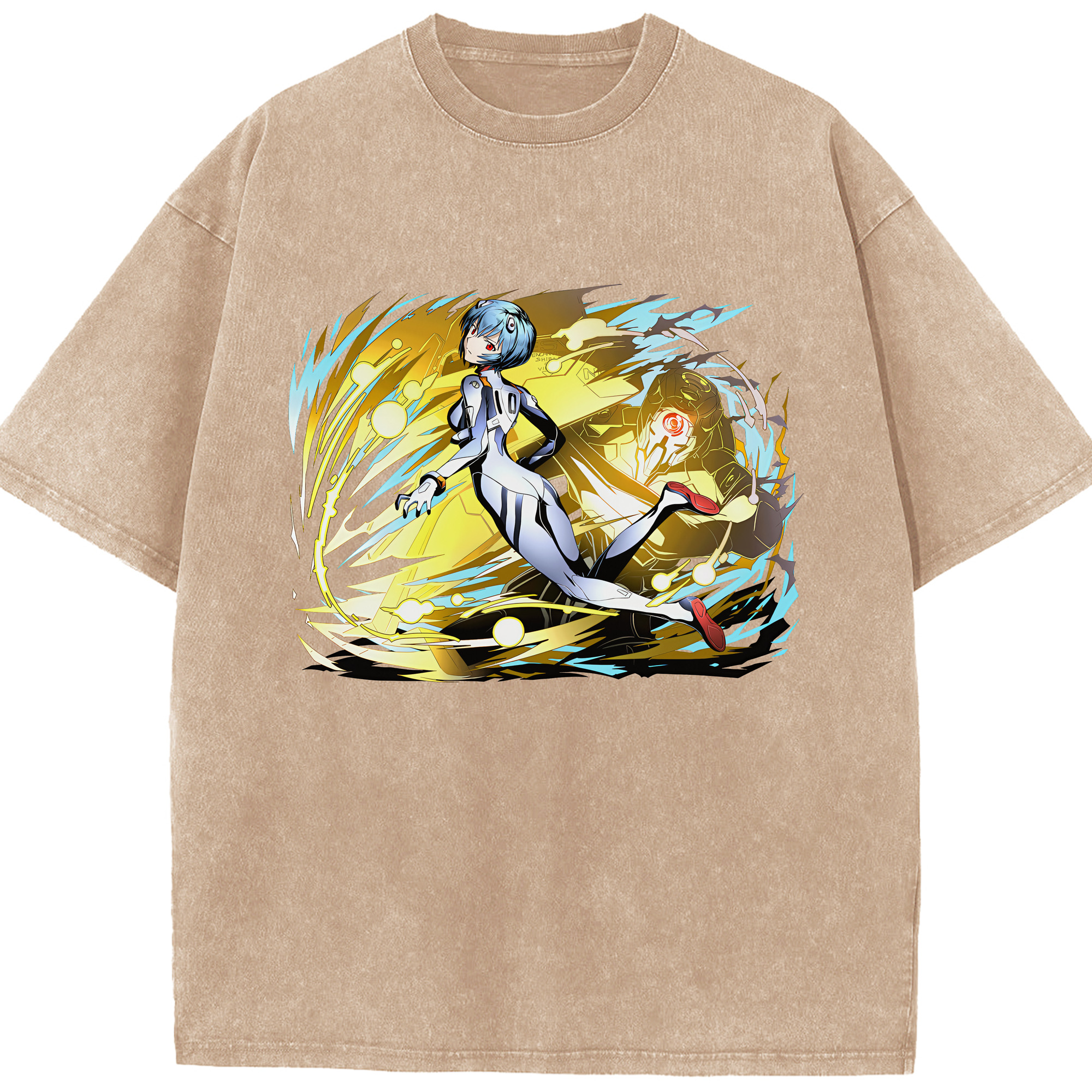 （画像用） EVA 新世紀エヴァンゲリオン 綿100% ヴィンテージ風 半袖Tシャツ（フロントプリント）