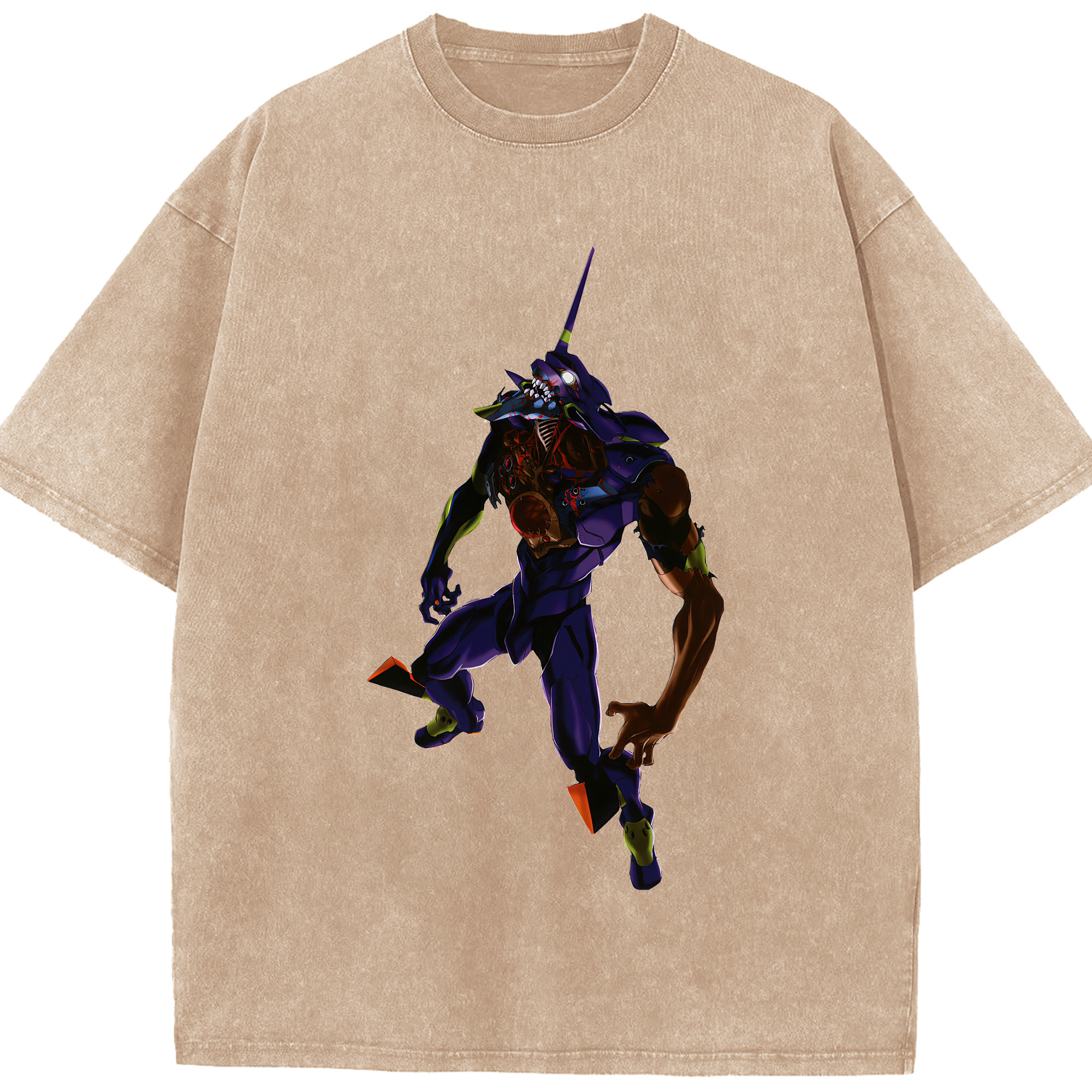 （画像用） EVA 新世紀エヴァンゲリオン 綿100% ヴィンテージ風 半袖Tシャツ（フロントプリント）