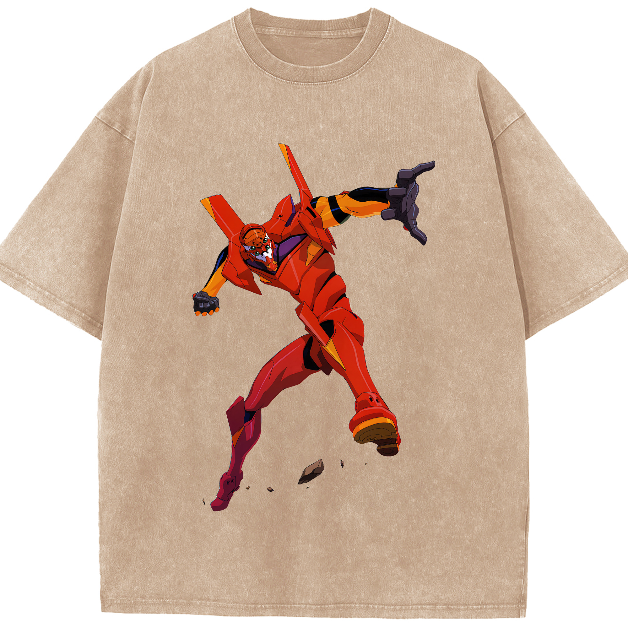 （画像用） EVA 新世紀エヴァンゲリオン 綿100% ヴィンテージ風 半袖Tシャツ（フロントプリント）