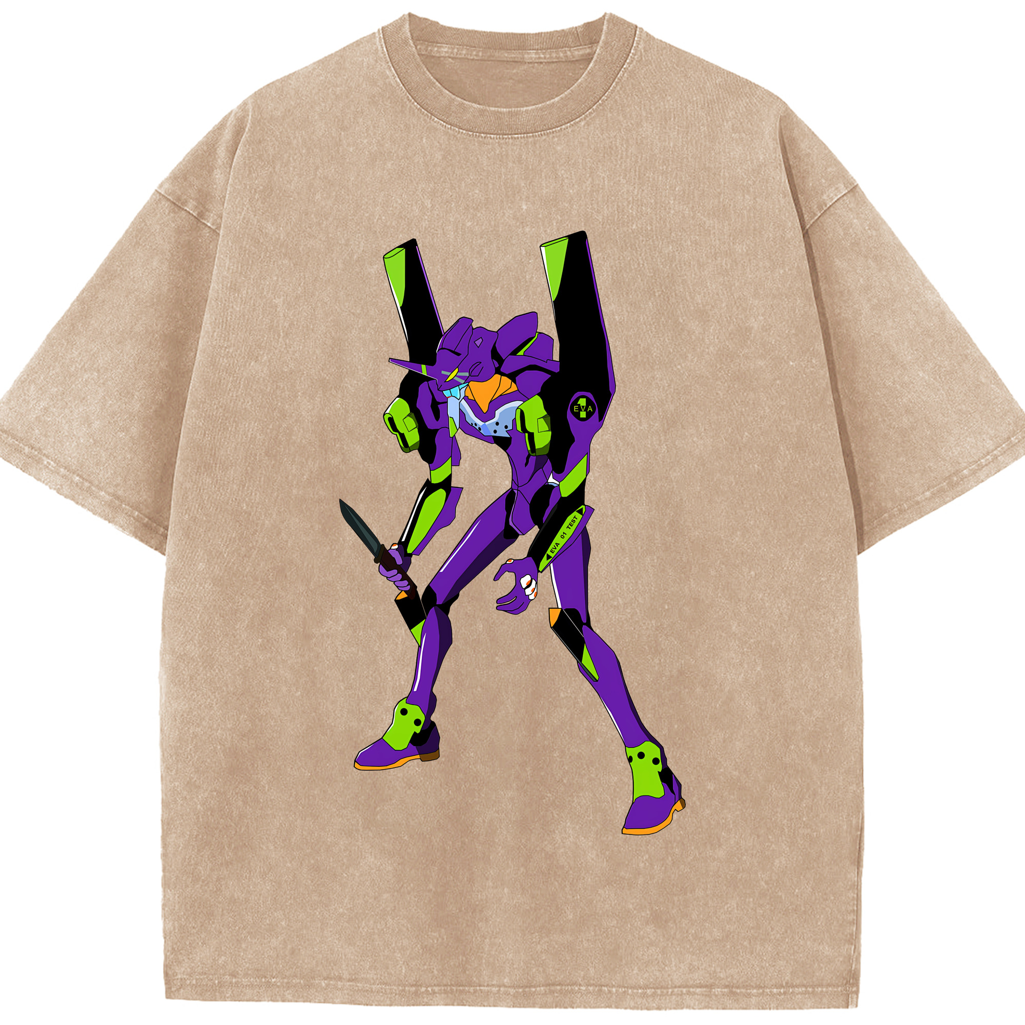 （画像用） EVA 新世紀エヴァンゲリオン 綿100% ヴィンテージ風 半袖Tシャツ（フロントプリント）