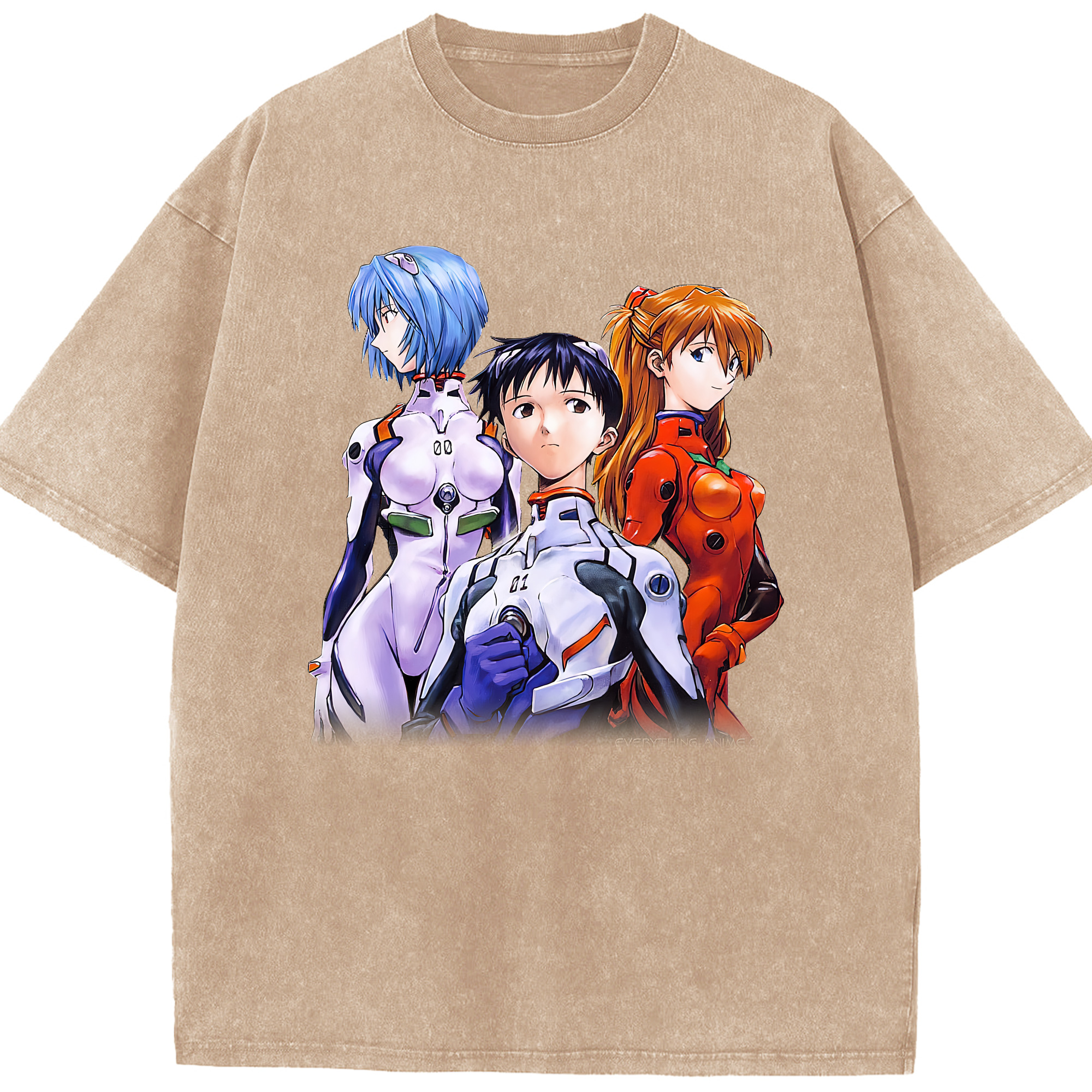 （画像用） EVA 新世紀エヴァンゲリオン 綿100% ヴィンテージ風 半袖Tシャツ（フロントプリント）