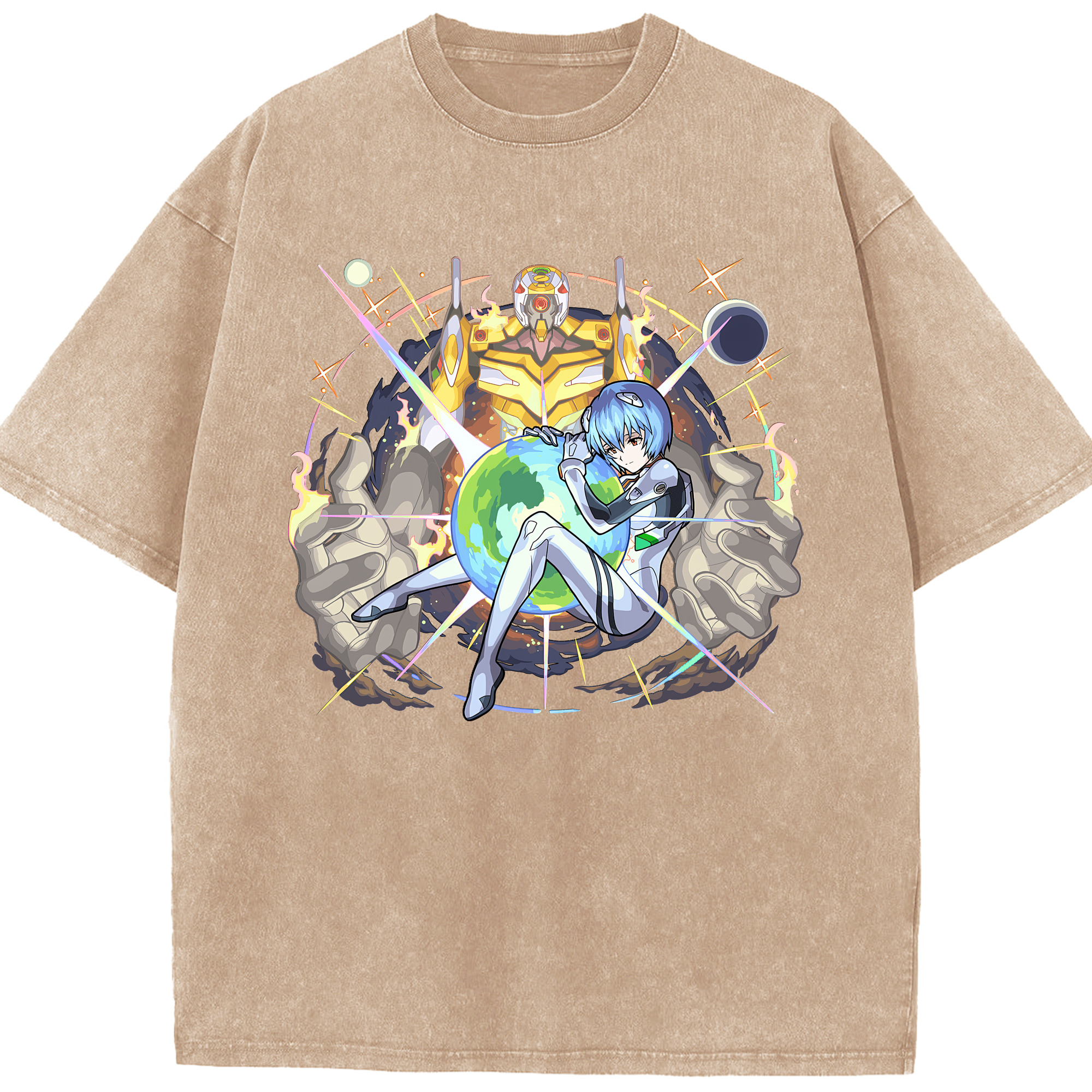 （画像用） EVA 新世紀エヴァンゲリオン 綿100% ヴィンテージ風 半袖Tシャツ（フロントプリント）