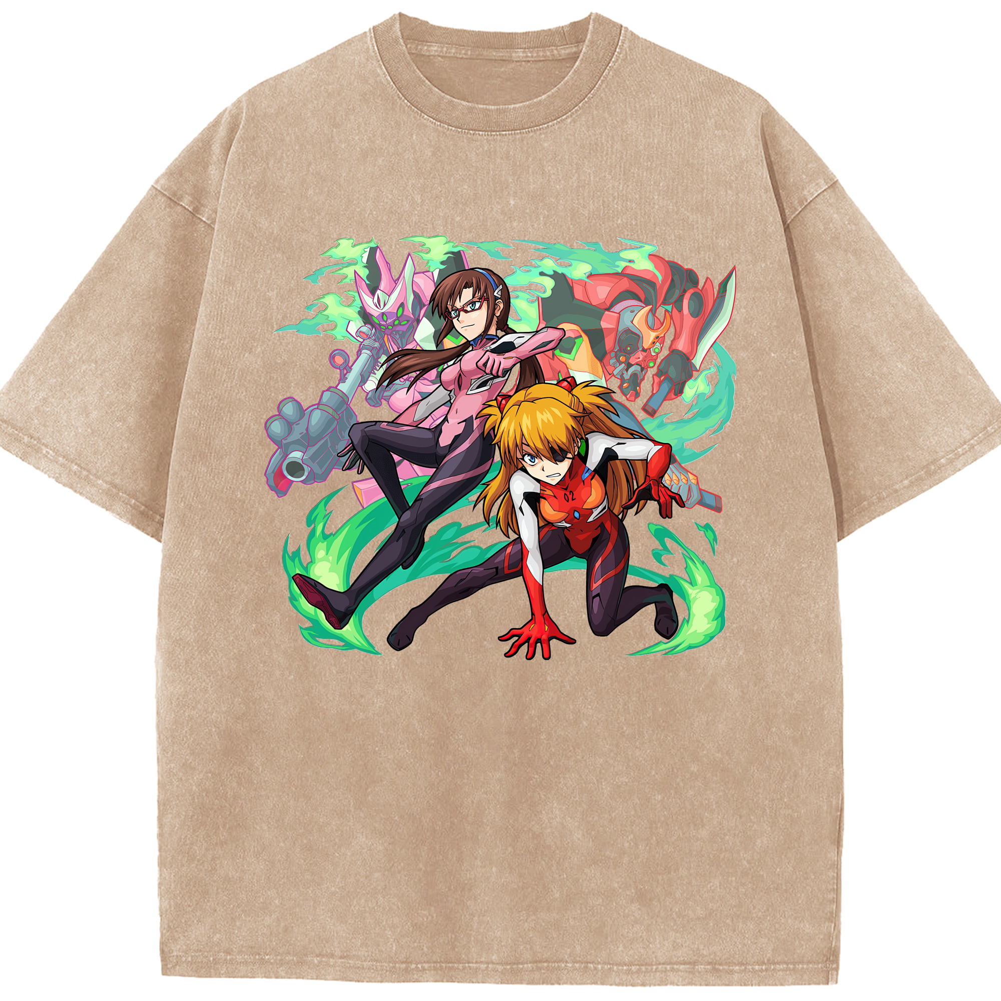 （画像用） EVA 新世紀エヴァンゲリオン 綿100% ヴィンテージ風 半袖Tシャツ（フロントプリント）