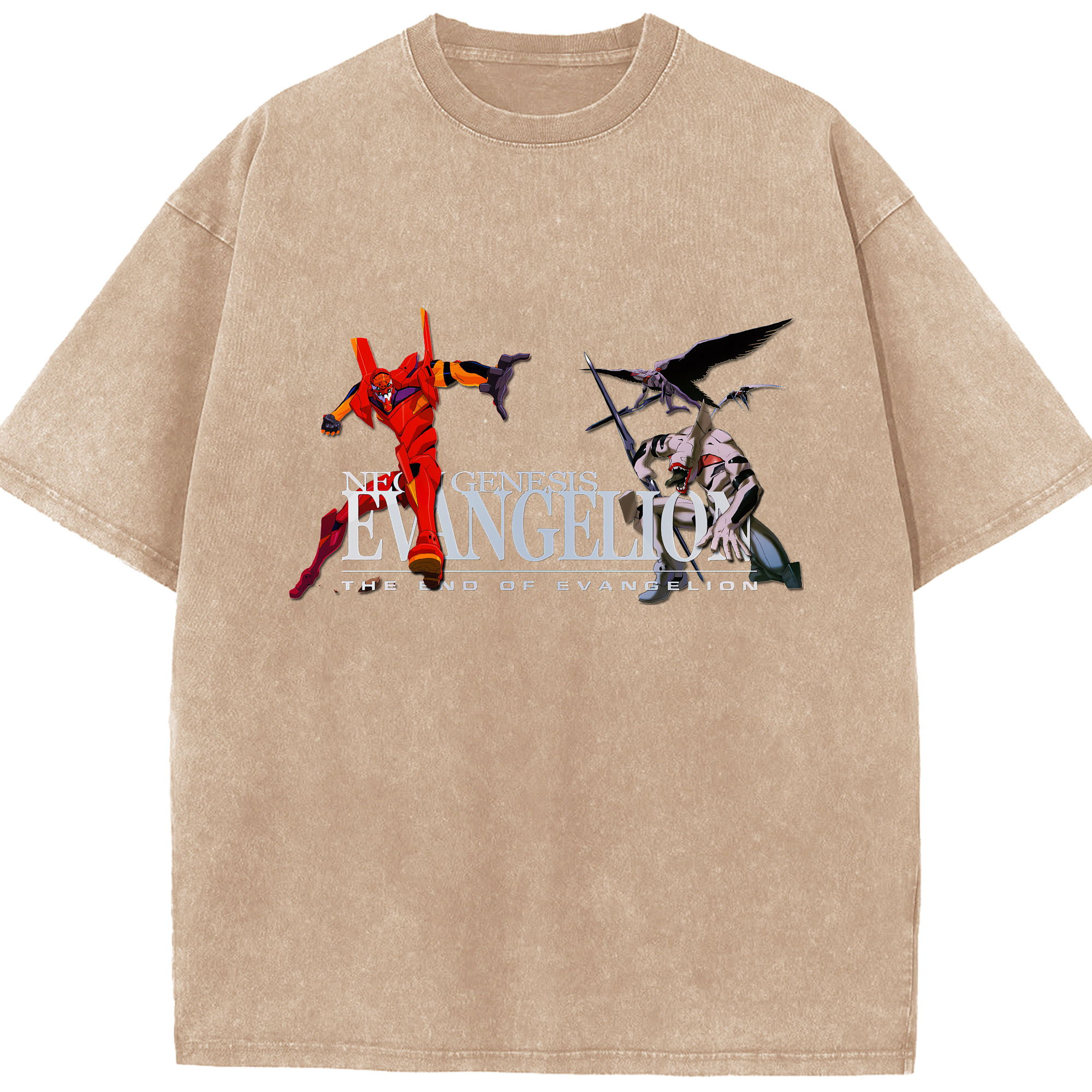 （画像用） EVA 新世紀エヴァンゲリオン 綿100% ヴィンテージ風 半袖Tシャツ（フロントプリント）