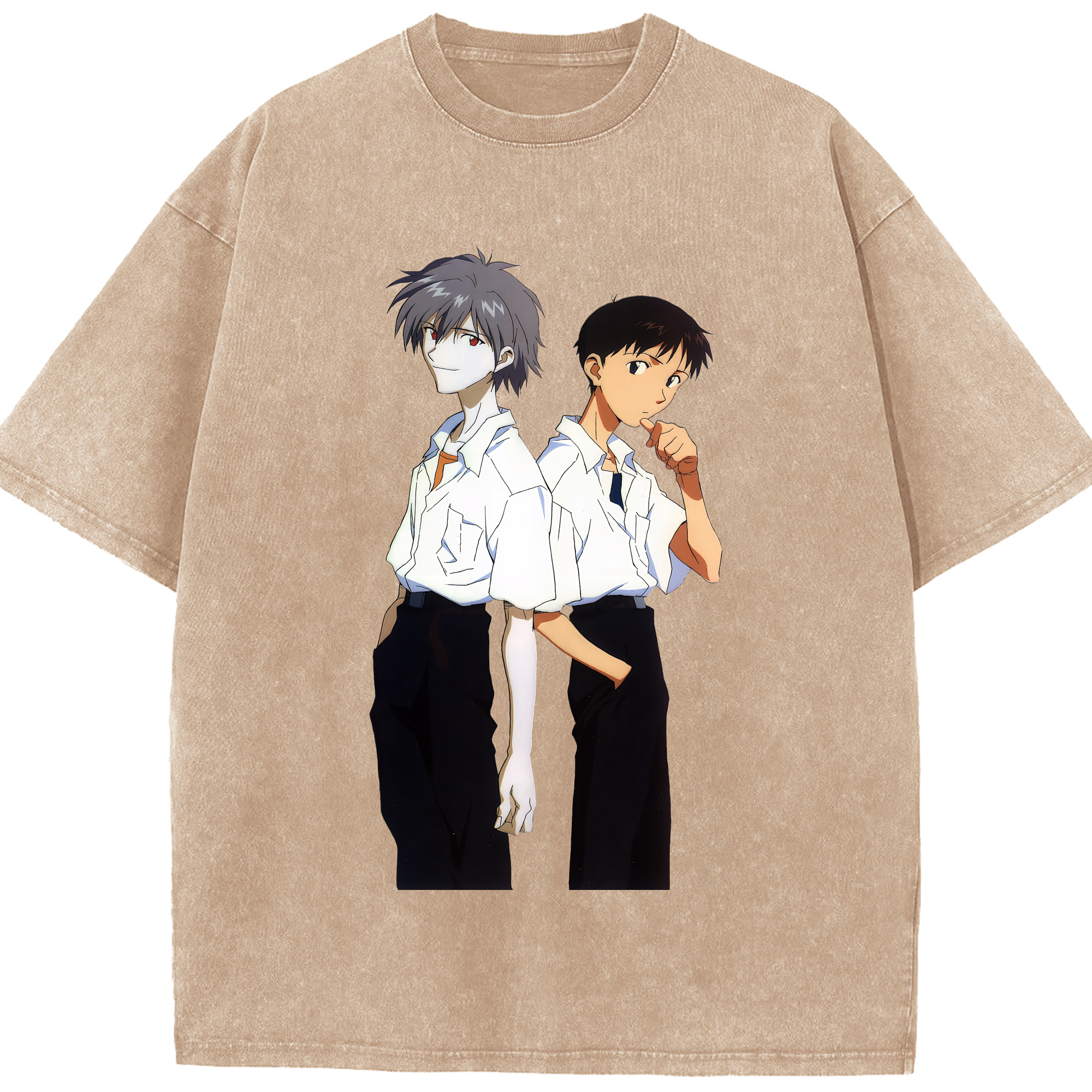 （画像用） EVA 新世紀エヴァンゲリオン 綿100% ヴィンテージ風 半袖Tシャツ（フロントプリント）