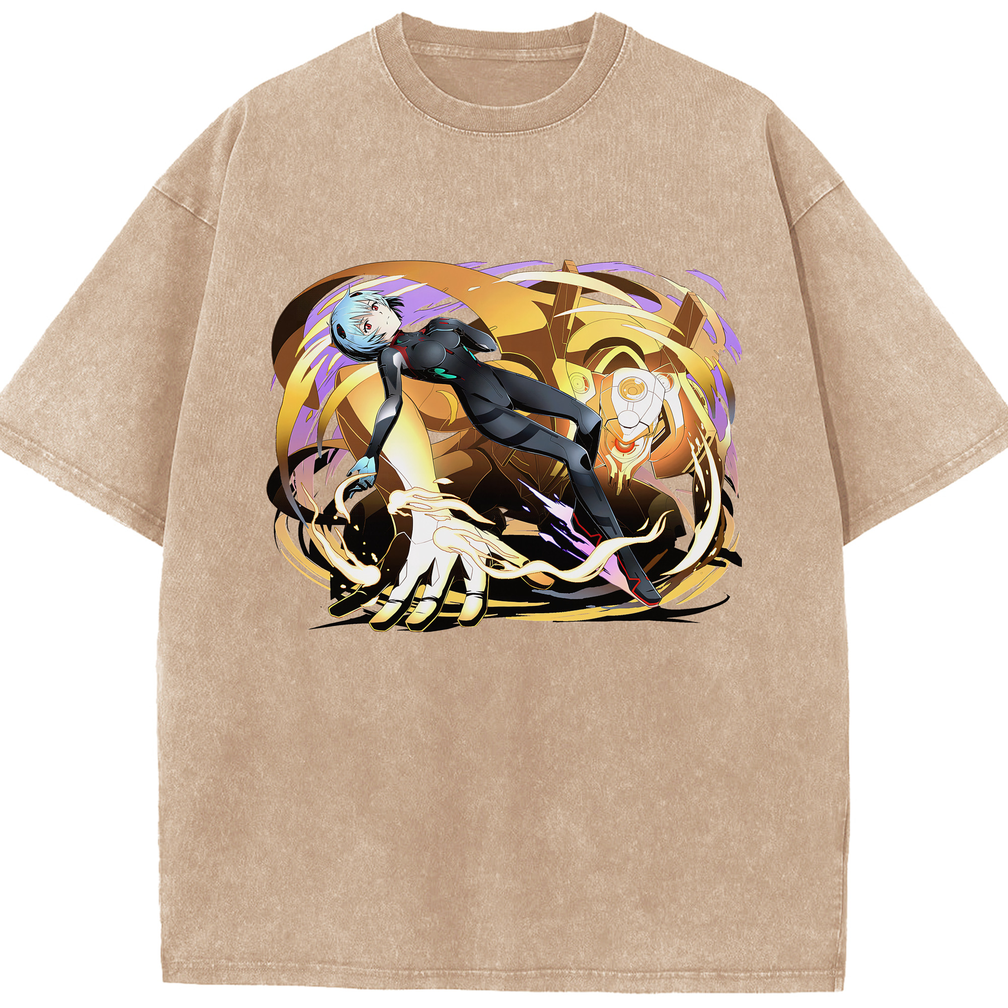 （画像用） EVA 新世紀エヴァンゲリオン 綿100% ヴィンテージ風 半袖Tシャツ（フロントプリント）