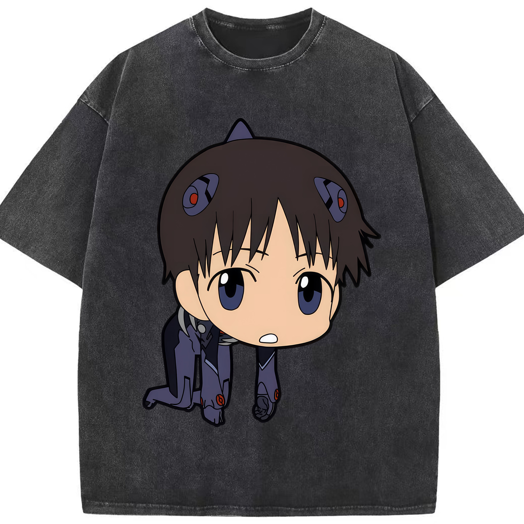 （画像用） EVA 新世紀エヴァンゲリオン 綿100% ヴィンテージ風 半袖Tシャツ（フロントプリント）