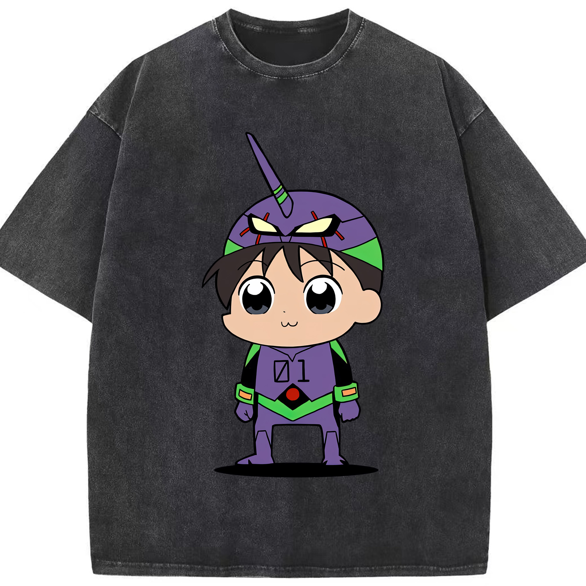 （画像用） EVA 新世紀エヴァンゲリオン 綿100% ヴィンテージ風 半袖Tシャツ（フロントプリント）
