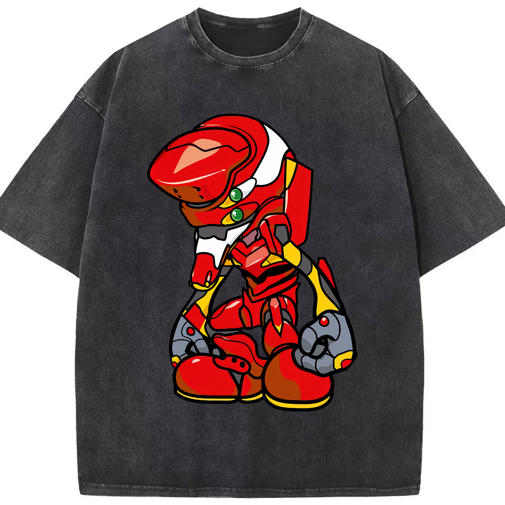 （画像用） EVA 新世紀エヴァンゲリオン 綿100% ヴィンテージ風 半袖Tシャツ（フロントプリント）