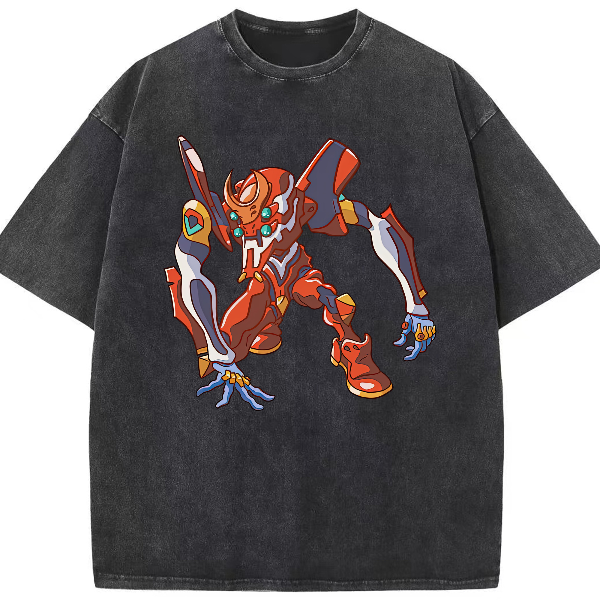 （画像用） EVA 新世紀エヴァンゲリオン 綿100% ヴィンテージ風 半袖Tシャツ（フロントプリント）