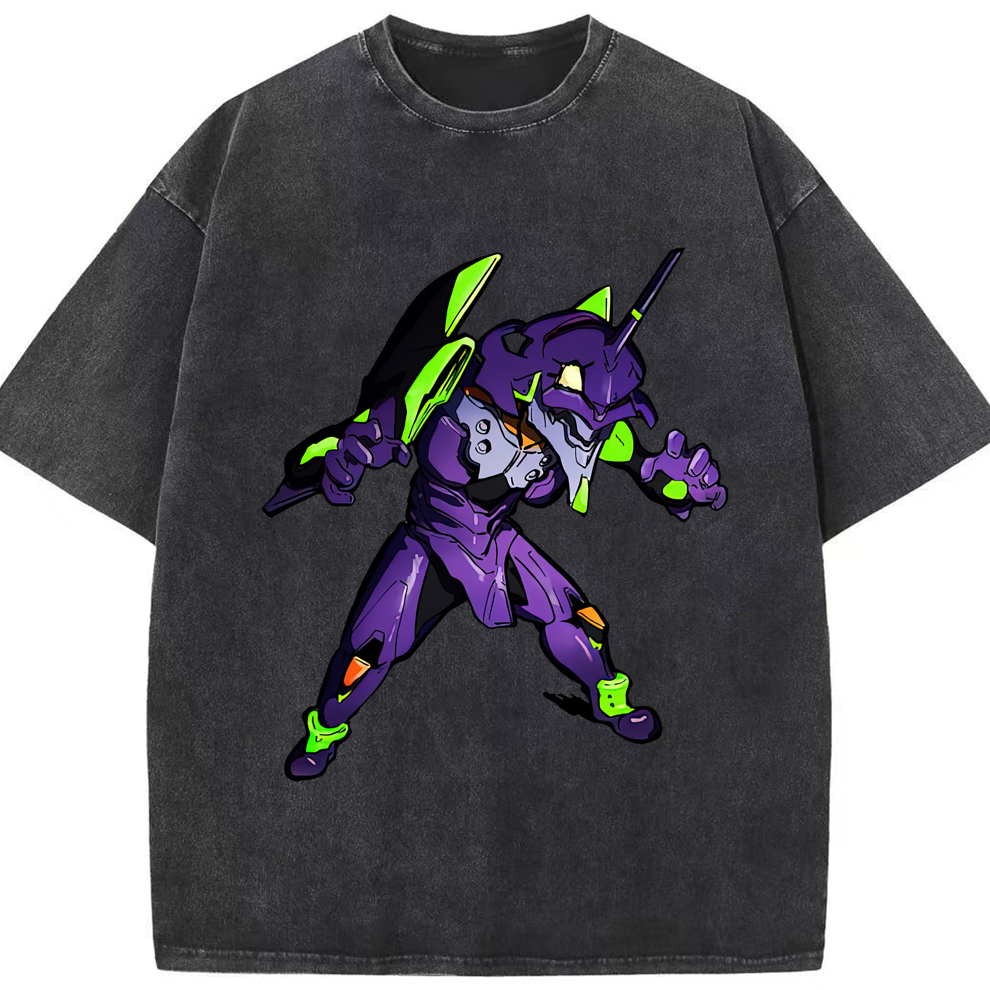 （画像用） EVA 新世紀エヴァンゲリオン 綿100% ヴィンテージ風 半袖Tシャツ（フロントプリント）
