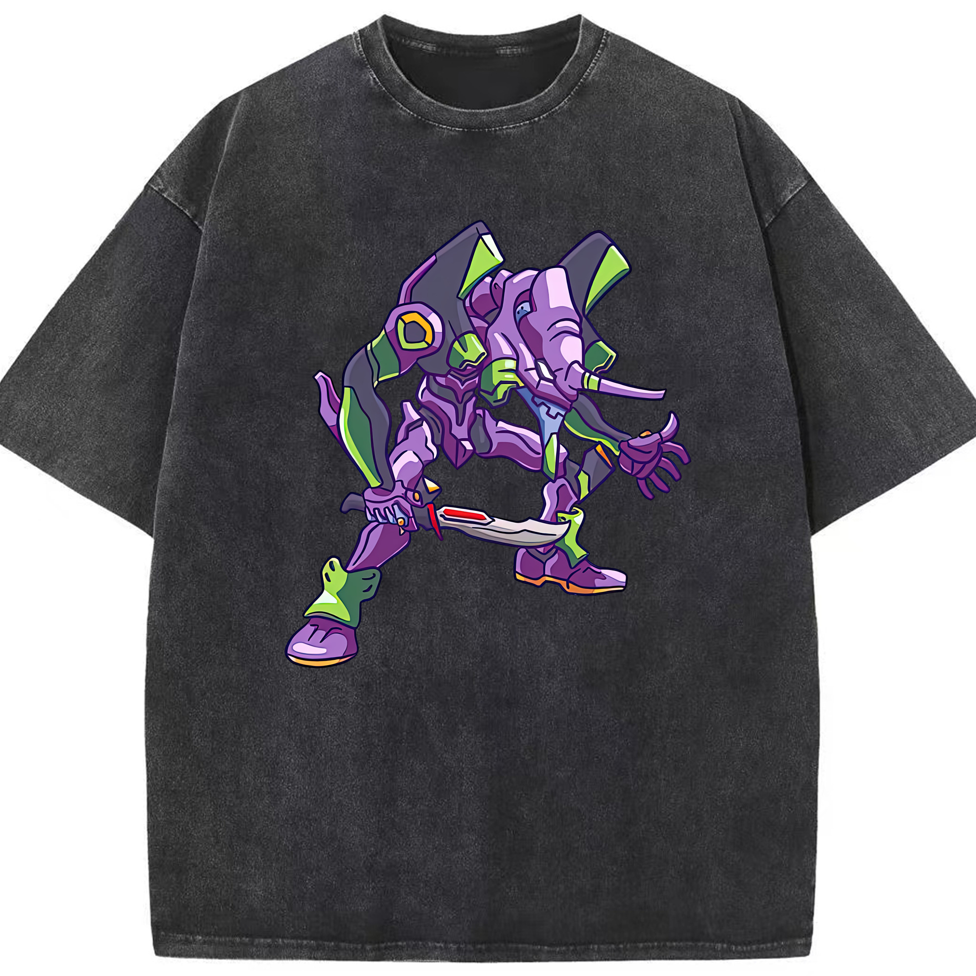 （画像用） EVA 新世紀エヴァンゲリオン 綿100% ヴィンテージ風 半袖Tシャツ（フロントプリント）