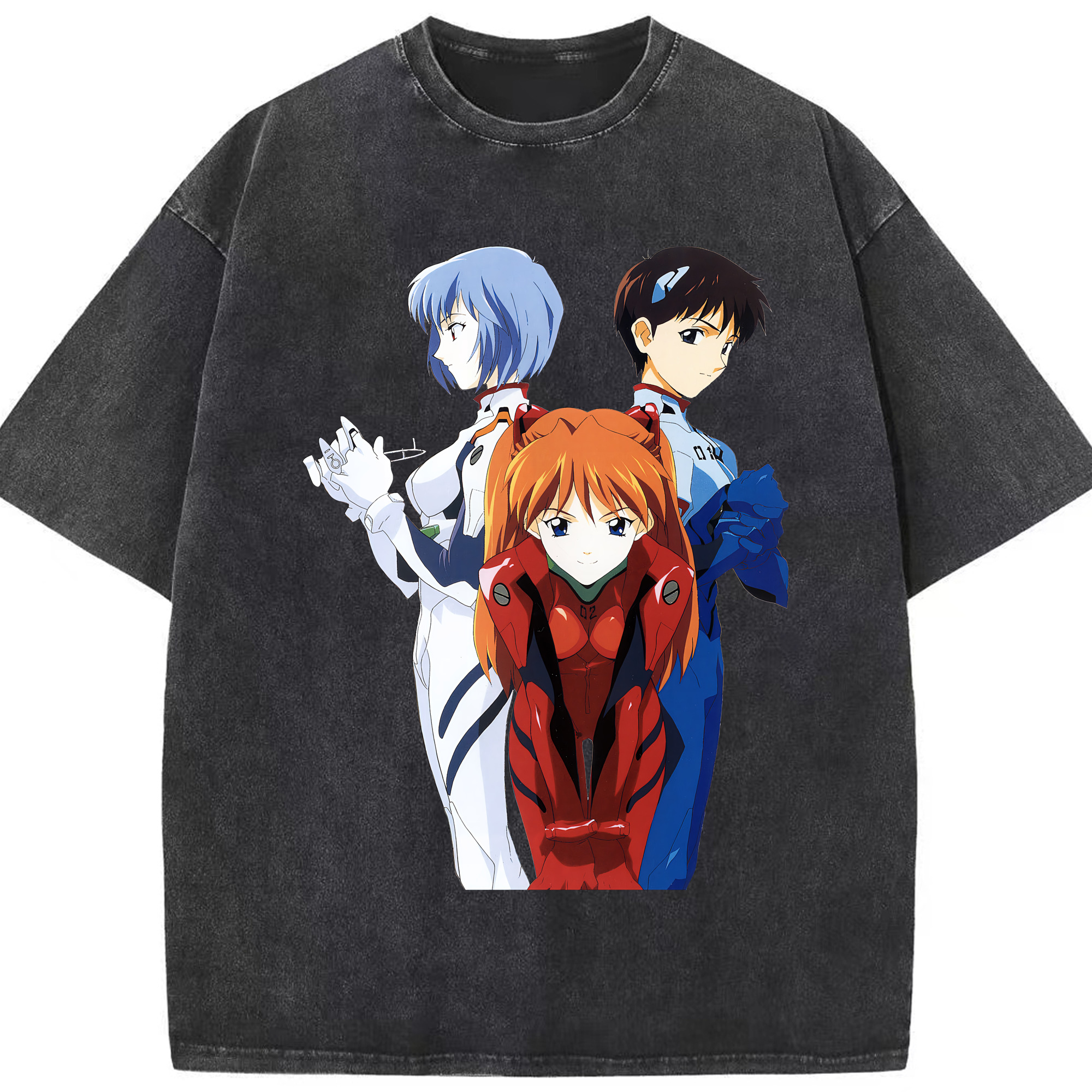 （画像用） EVA 新世紀エヴァンゲリオン 綿100% ヴィンテージ風 半袖Tシャツ（フロントプリント）