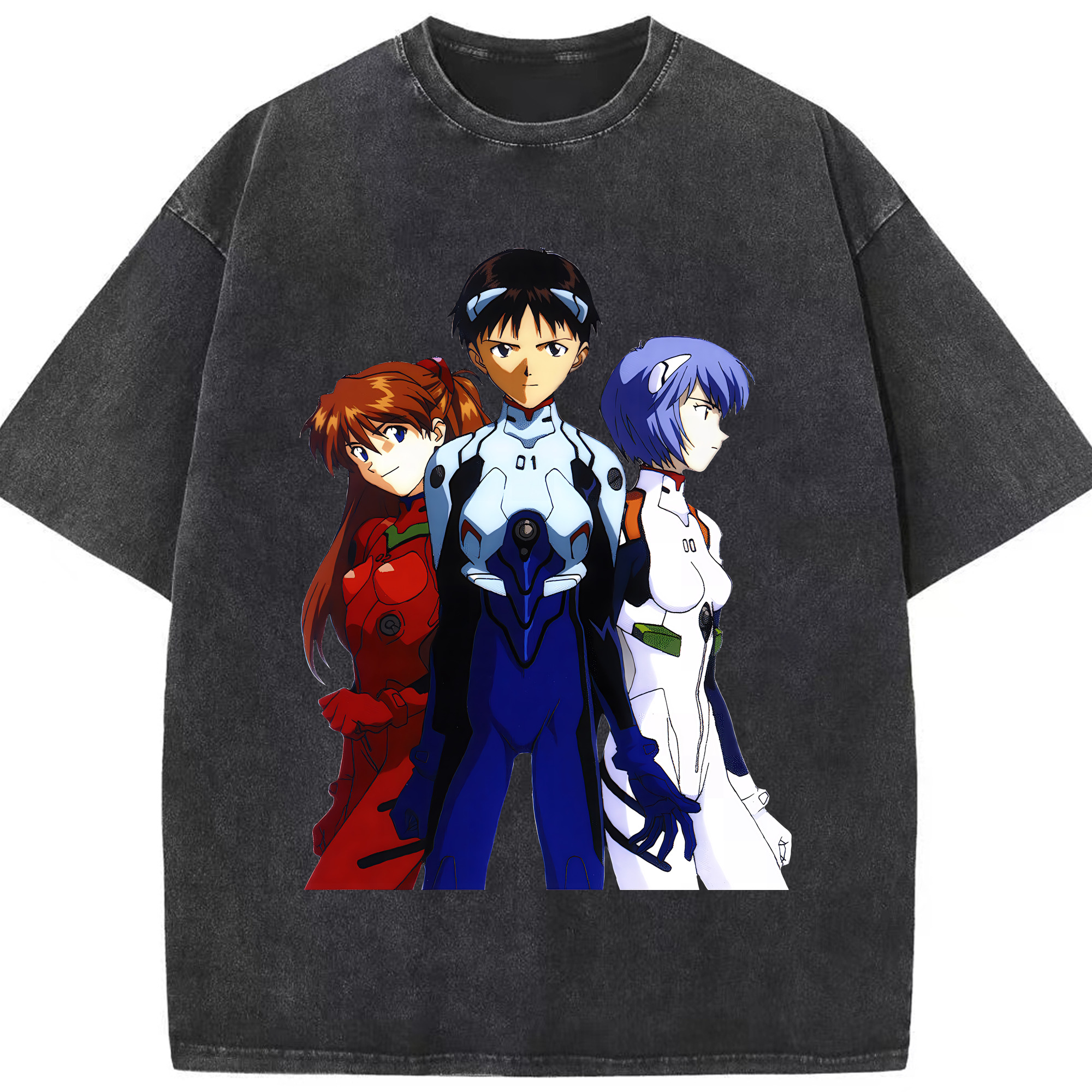 （画像用） EVA 新世紀エヴァンゲリオン 綿100% ヴィンテージ風 半袖Tシャツ（フロントプリント）