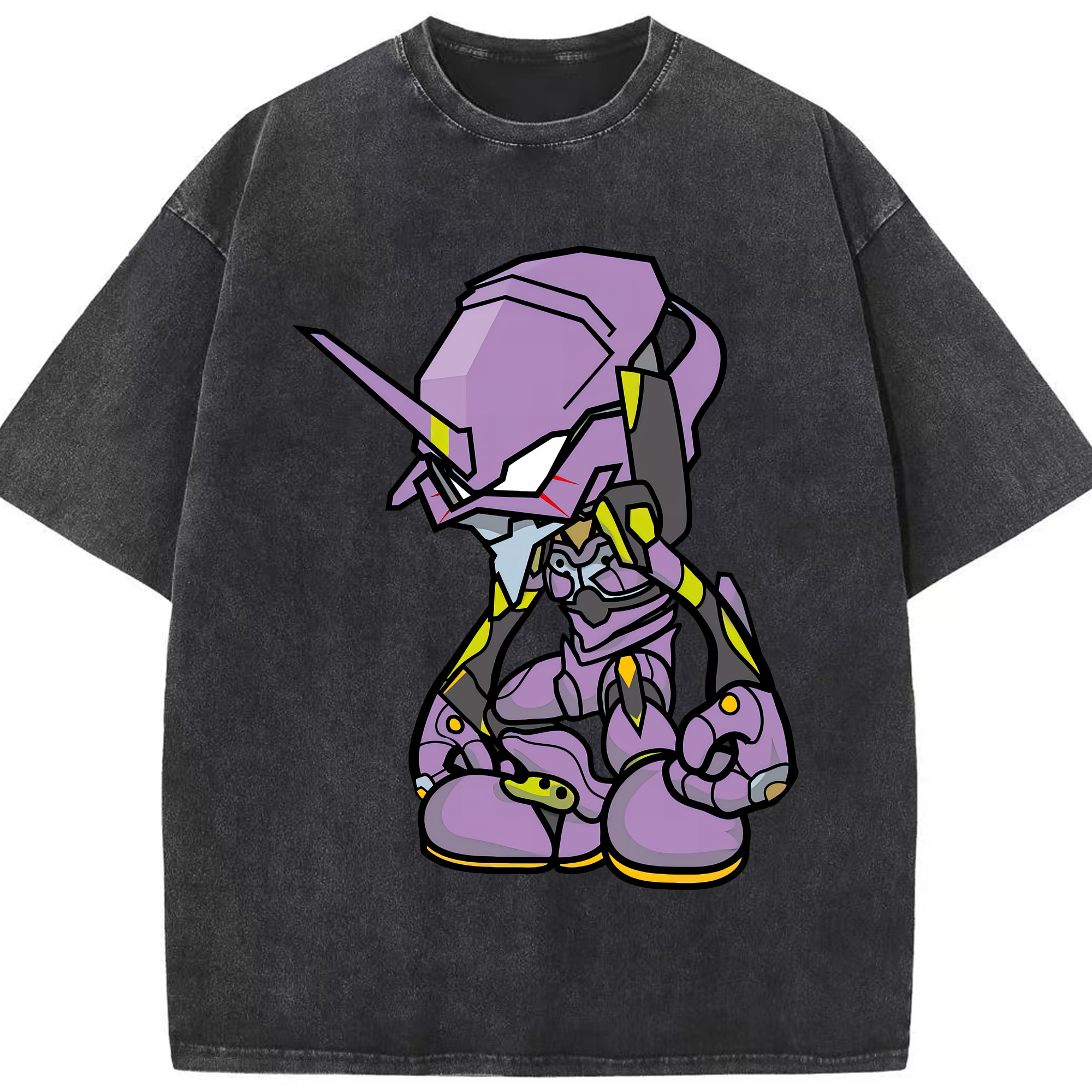 （画像用） EVA 新世紀エヴァンゲリオン 綿100% ヴィンテージ風 半袖Tシャツ（フロントプリント）