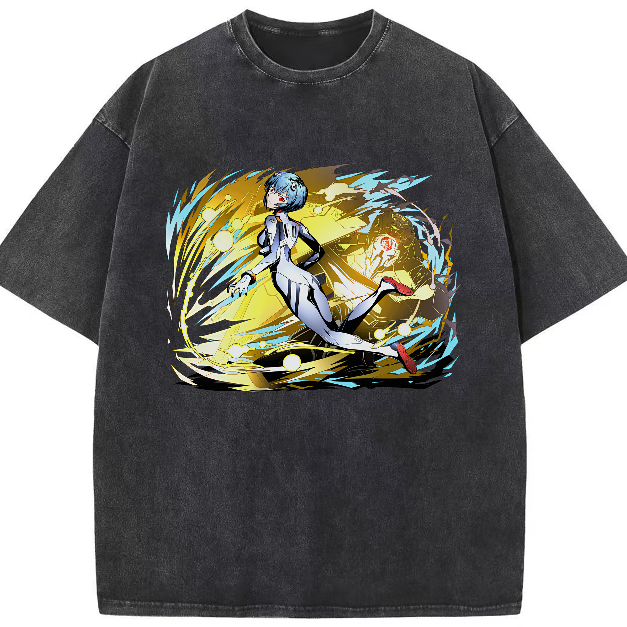 （画像用） EVA 新世紀エヴァンゲリオン 綿100% ヴィンテージ風 半袖Tシャツ（フロントプリント）
