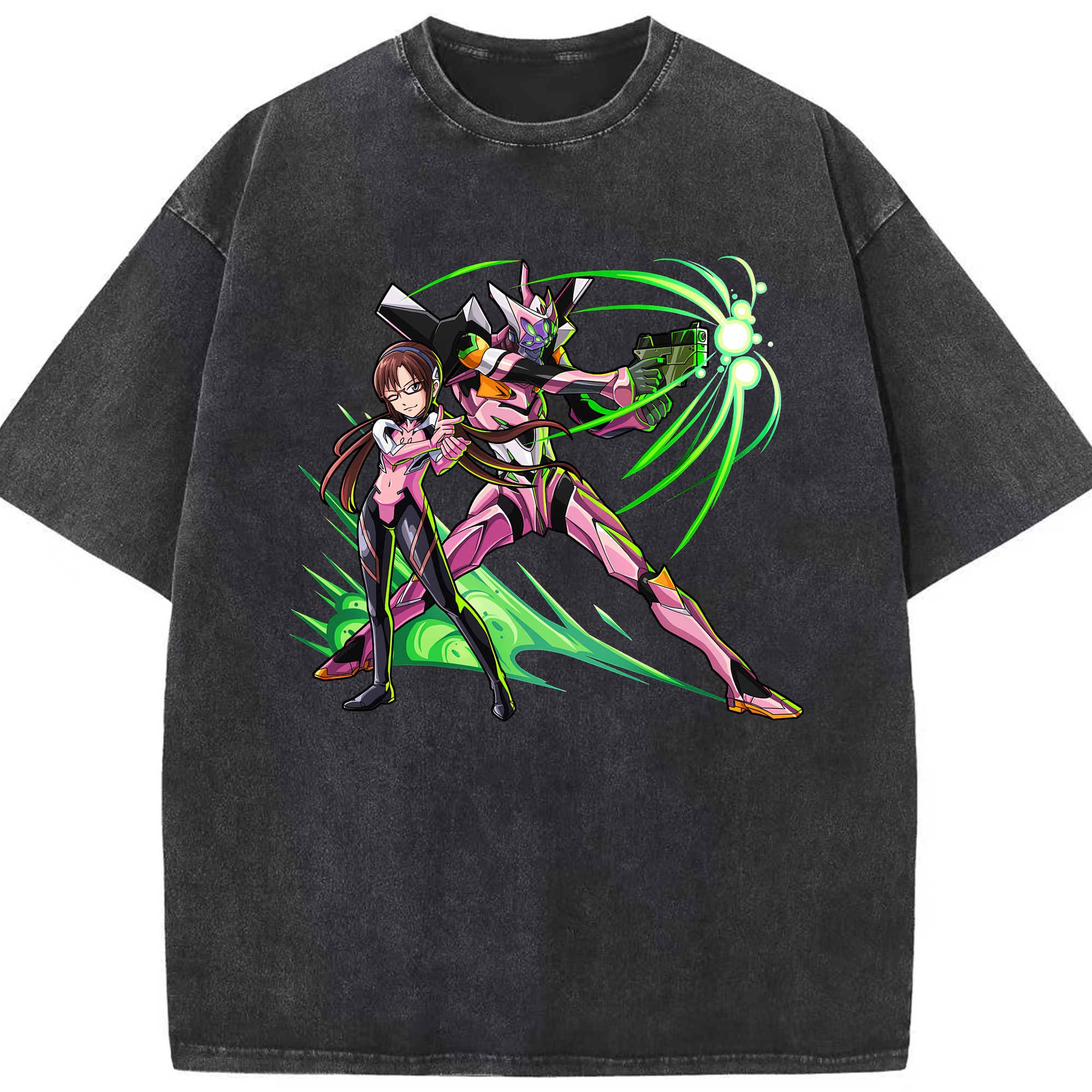 （画像用） EVA 新世紀エヴァンゲリオン 綿100% ヴィンテージ風 半袖Tシャツ（フロントプリント）