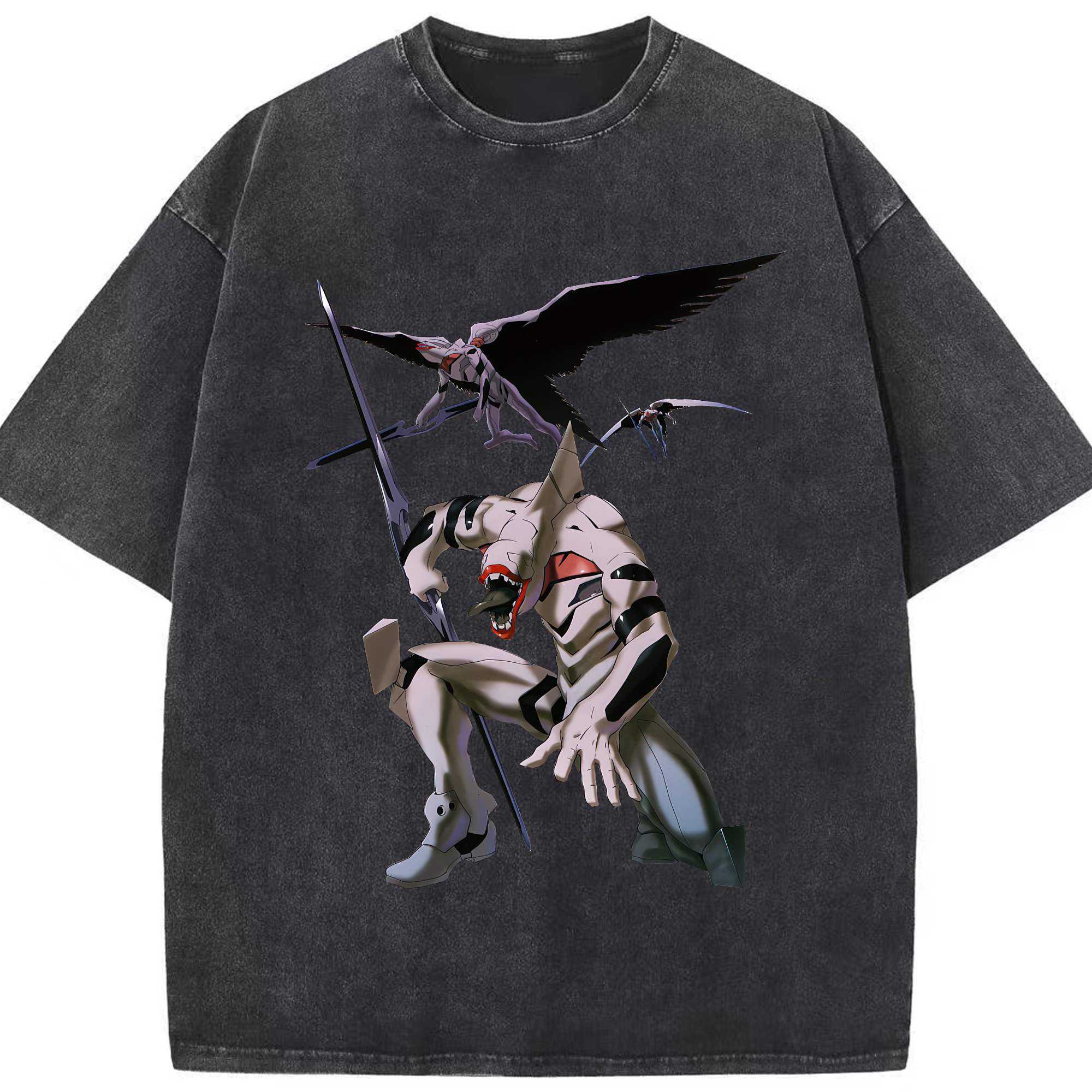（画像用） EVA 新世紀エヴァンゲリオン 綿100% ヴィンテージ風 半袖Tシャツ（フロントプリント）