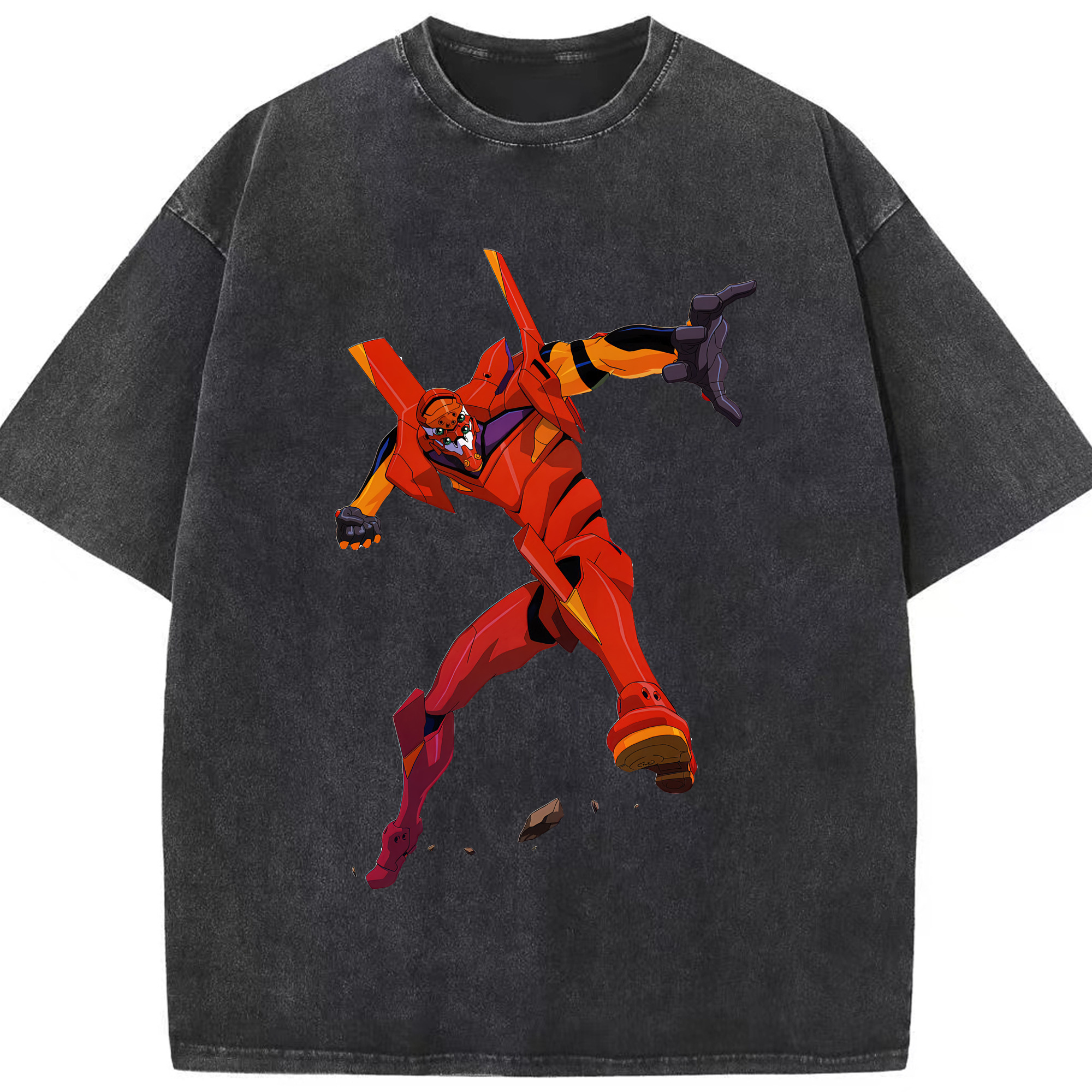 （画像用） EVA 新世紀エヴァンゲリオン 綿100% ヴィンテージ風 半袖Tシャツ（フロントプリント）