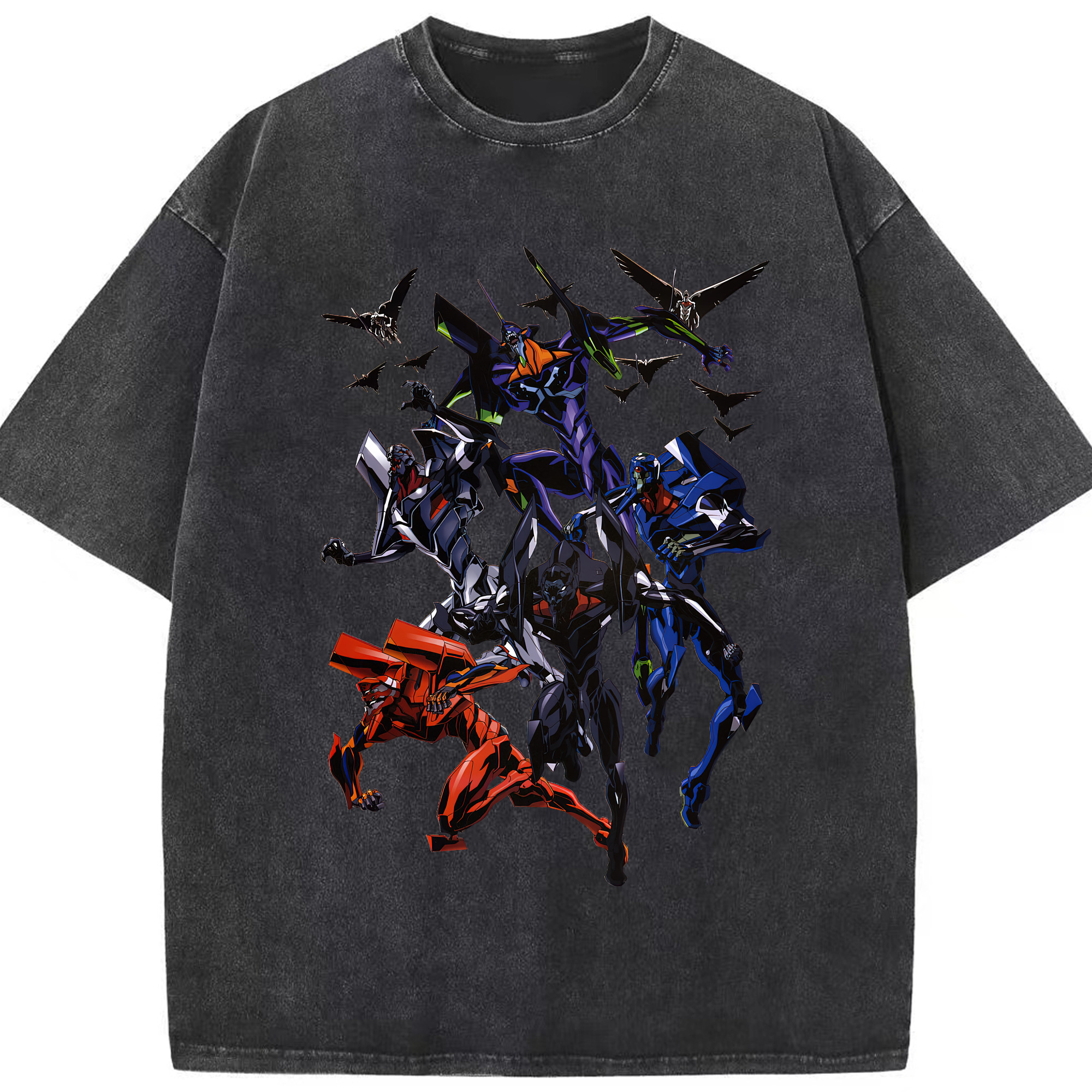 （画像用） EVA 新世紀エヴァンゲリオン 綿100% ヴィンテージ風 半袖Tシャツ（フロントプリント）
