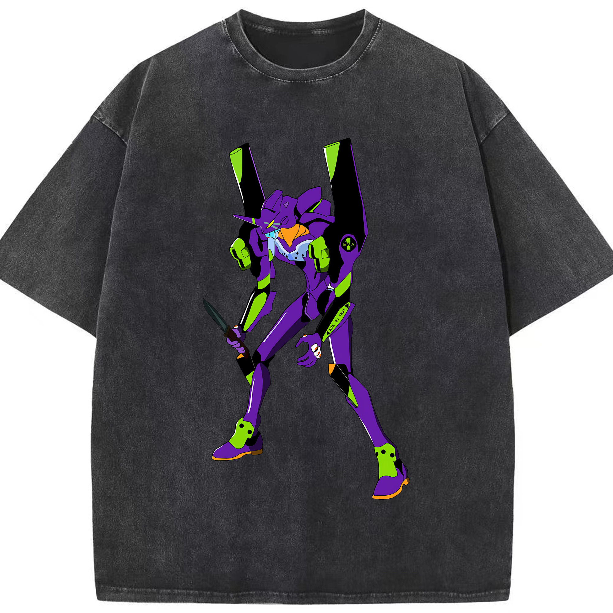 （画像用） EVA 新世紀エヴァンゲリオン 綿100% ヴィンテージ風 半袖Tシャツ（フロントプリント）
