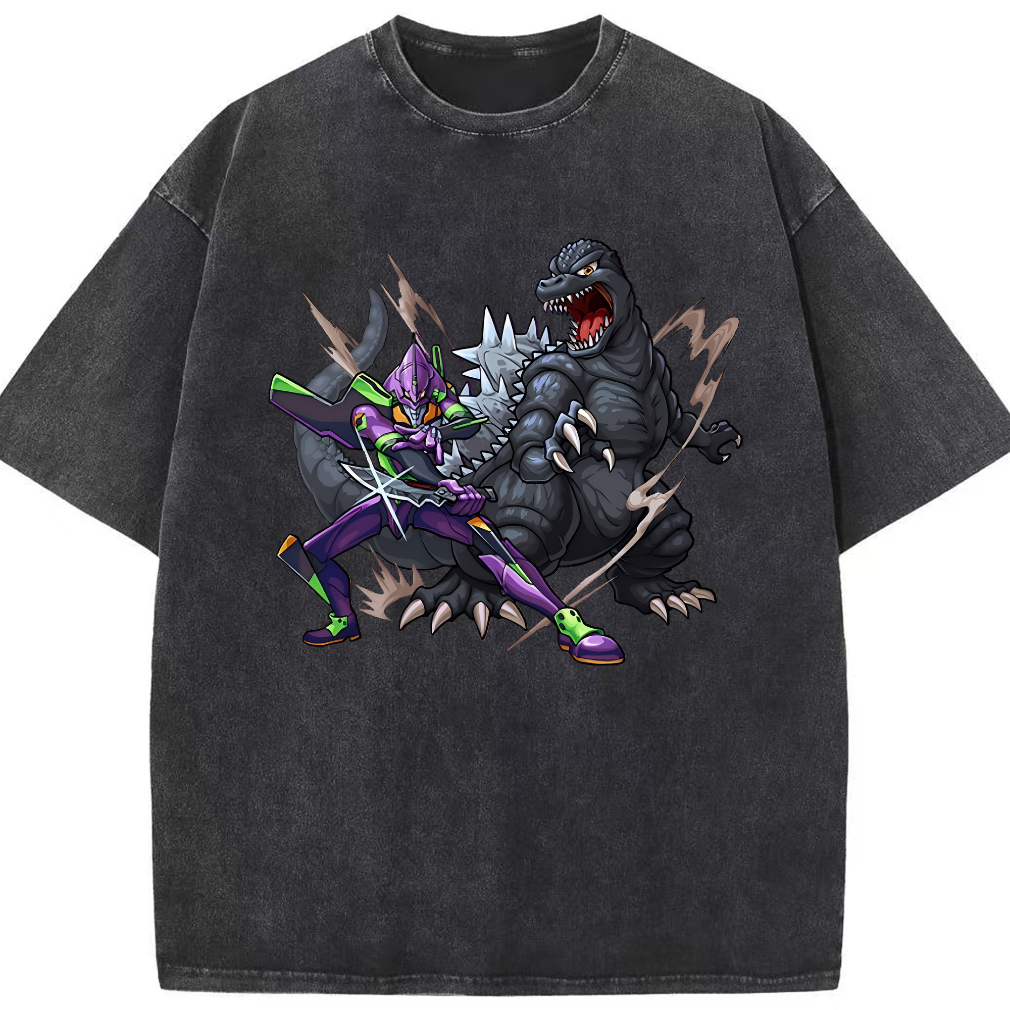 （画像用） EVA 新世紀エヴァンゲリオン 綿100% ヴィンテージ風 半袖Tシャツ（フロントプリント）