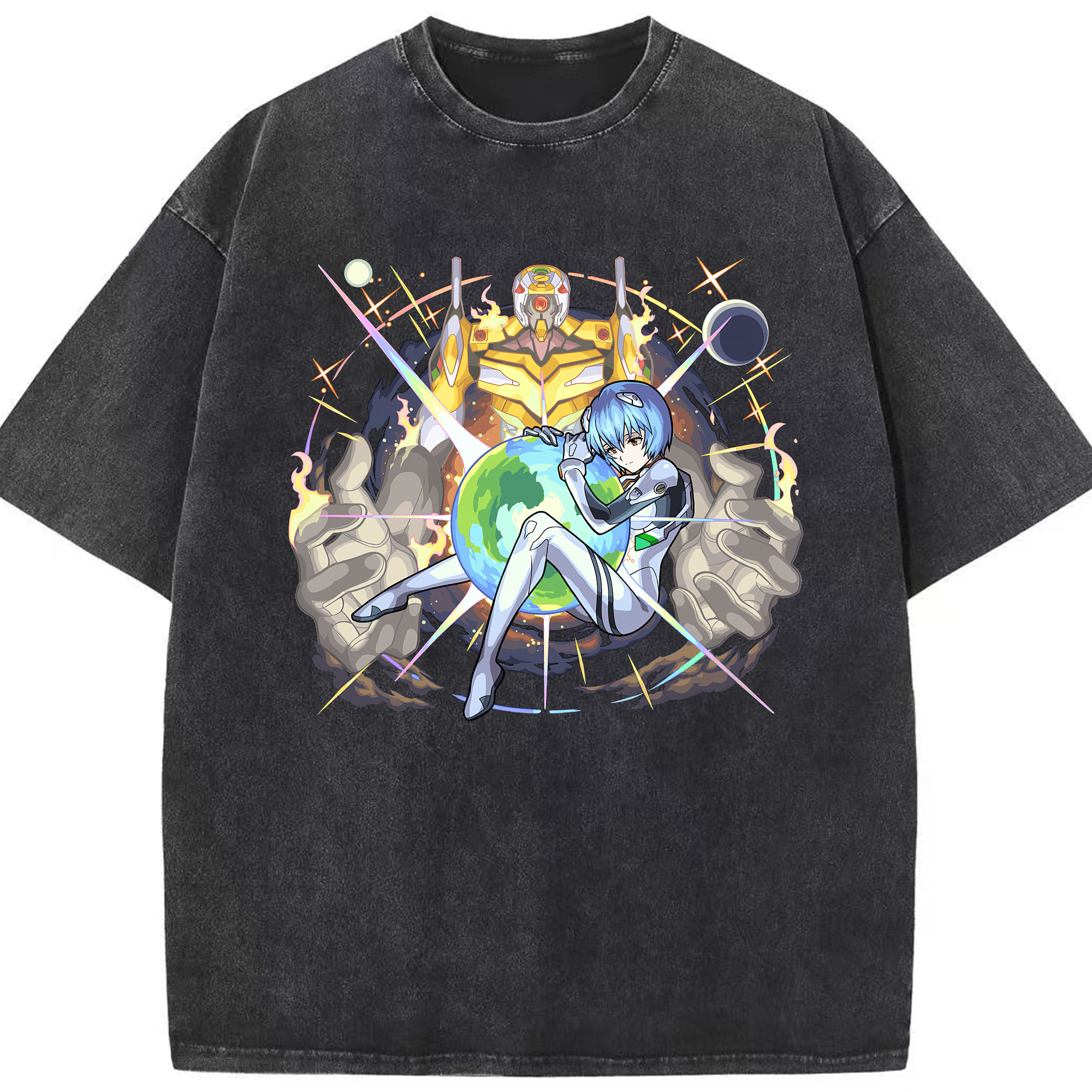 （画像用） EVA 新世紀エヴァンゲリオン 綿100% ヴィンテージ風 半袖Tシャツ（フロントプリント）
