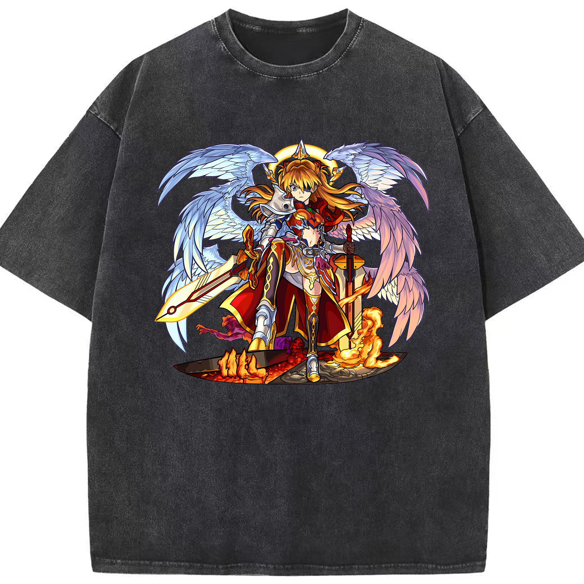 （画像用） EVA 新世紀エヴァンゲリオン 綿100% ヴィンテージ風 半袖Tシャツ（フロントプリント）
