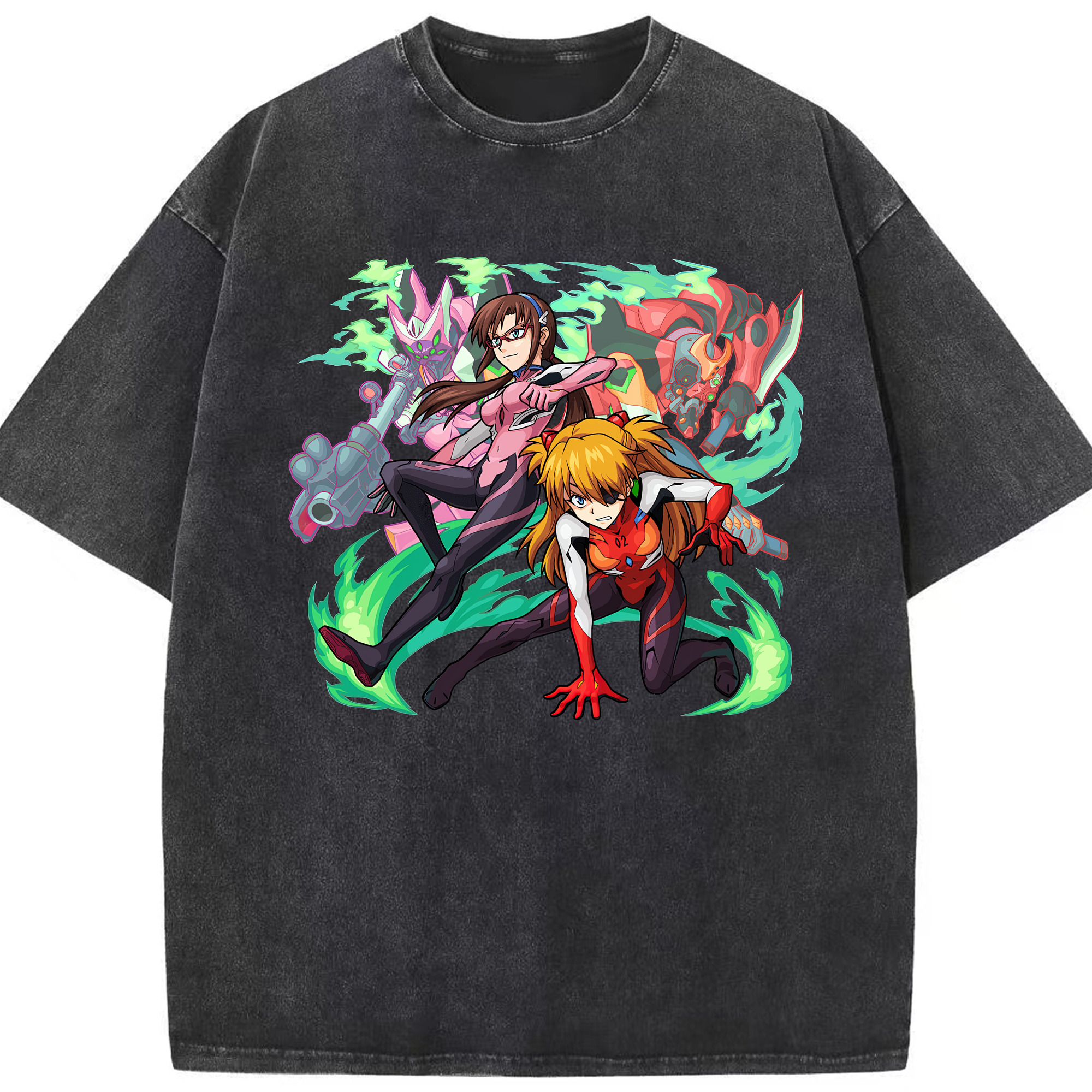 （画像用） EVA 新世紀エヴァンゲリオン 綿100% ヴィンテージ風 半袖Tシャツ（フロントプリント）