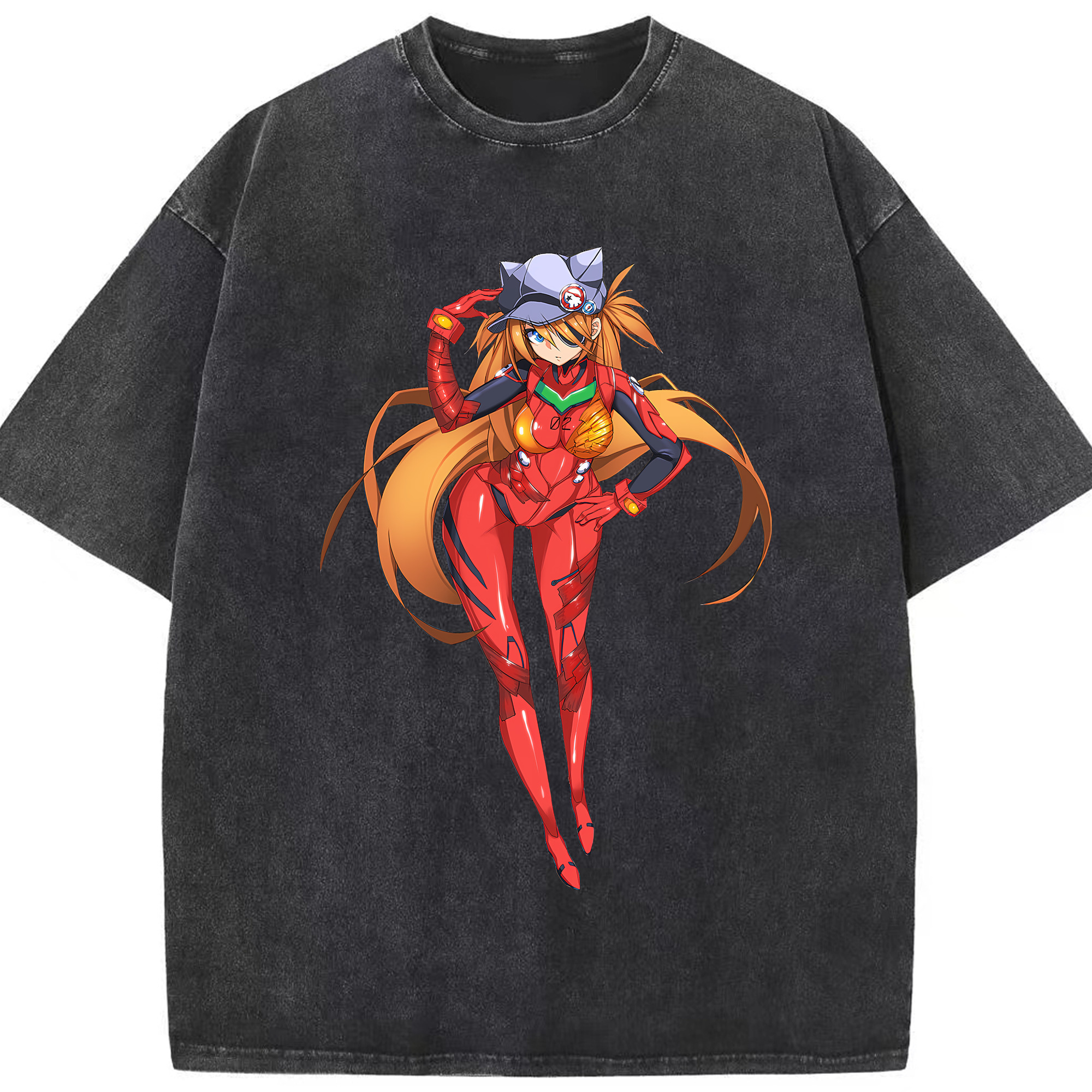 （画像用） EVA 新世紀エヴァンゲリオン 綿100% ヴィンテージ風 半袖Tシャツ（フロントプリント）