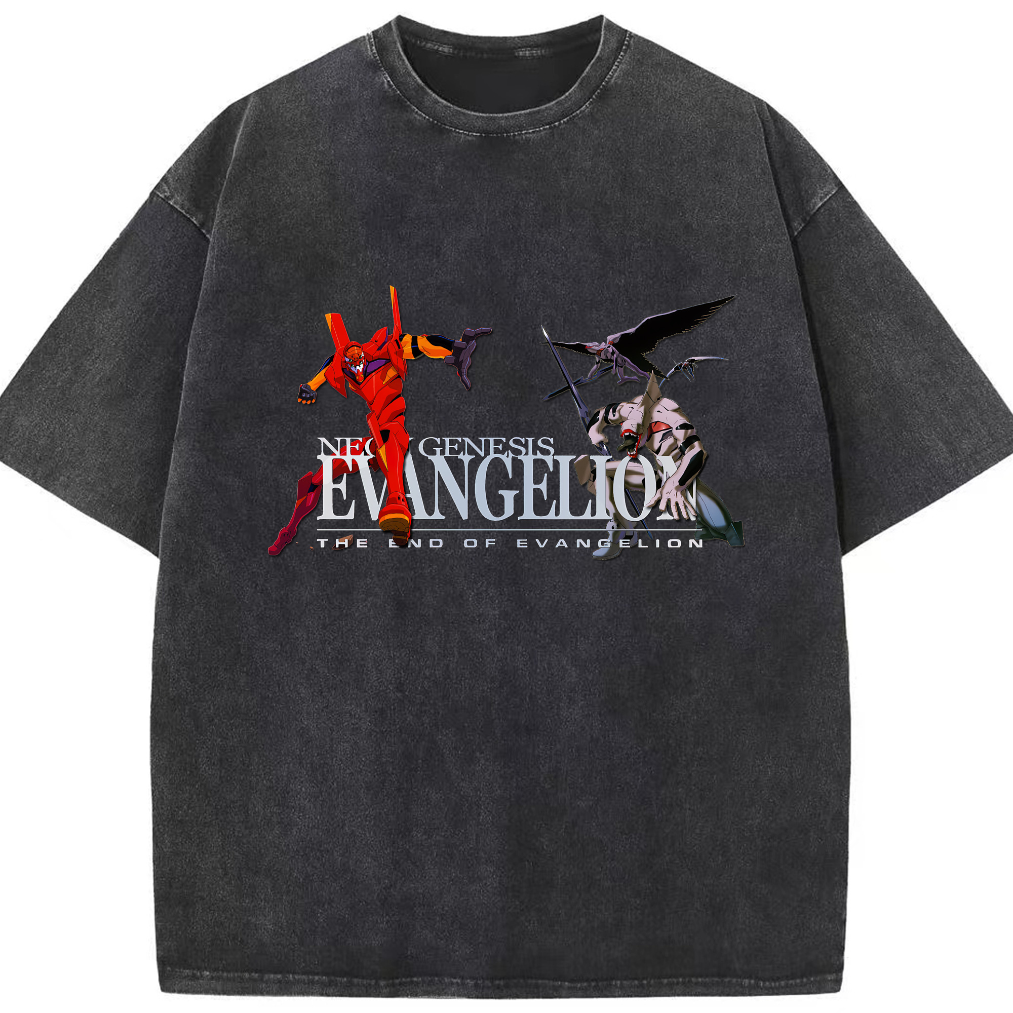 （画像用） EVA 新世紀エヴァンゲリオン 綿100% ヴィンテージ風 半袖Tシャツ（フロントプリント）