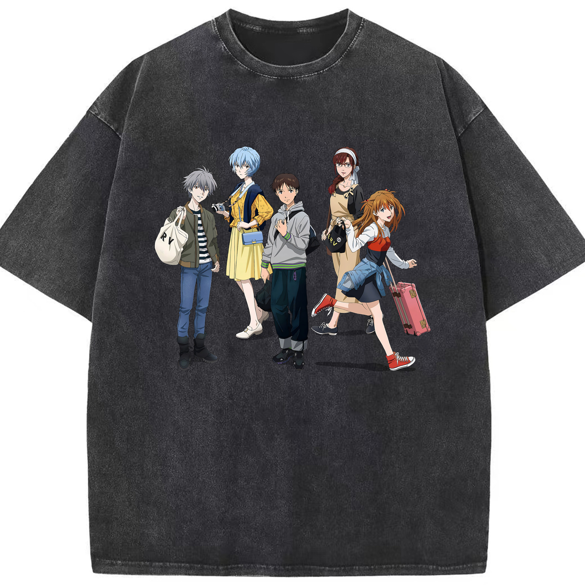（画像用） EVA 新世紀エヴァンゲリオン 綿100% ヴィンテージ風 半袖Tシャツ（フロントプリント）