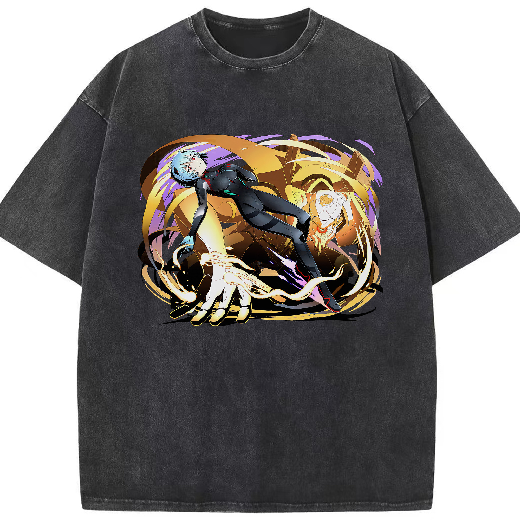 （画像用） EVA 新世紀エヴァンゲリオン 綿100% ヴィンテージ風 半袖Tシャツ（フロントプリント）