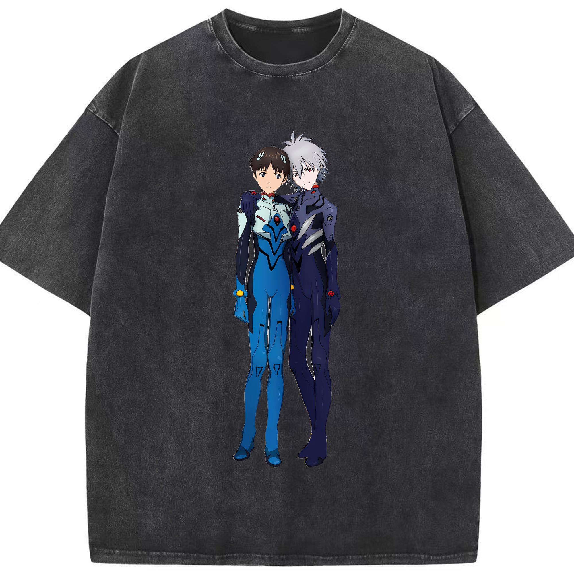 （画像用） EVA 新世紀エヴァンゲリオン 綿100% ヴィンテージ風 半袖Tシャツ（フロントプリント）