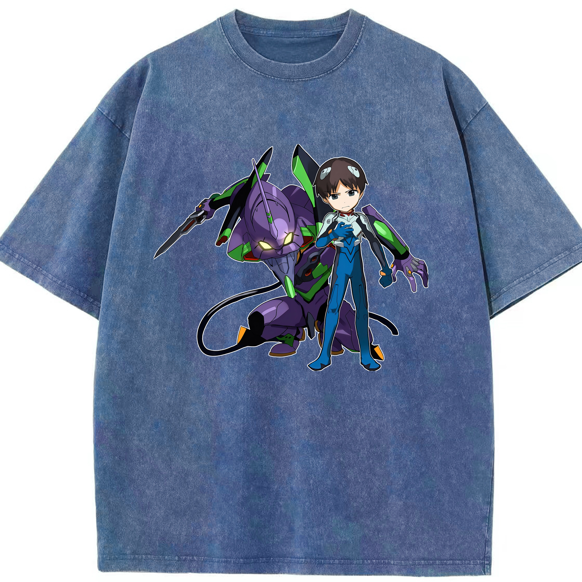 （画像用） EVA 新世紀エヴァンゲリオン 綿100% ヴィンテージ風 半袖Tシャツ（フロントプリント）