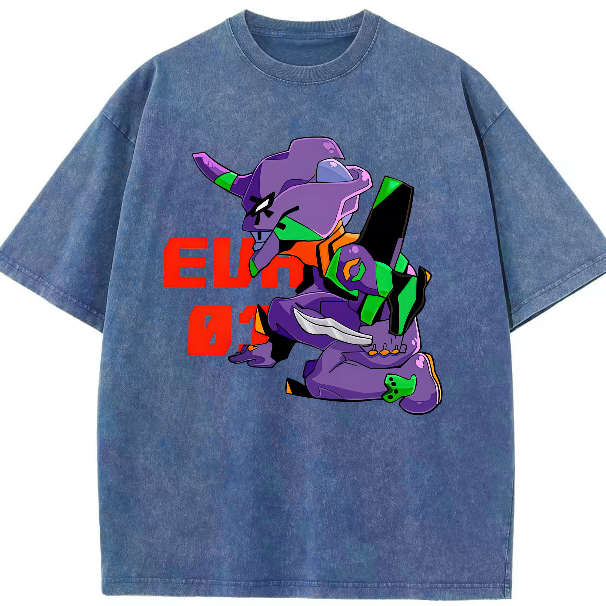 （画像用） EVA 新世紀エヴァンゲリオン 綿100% ヴィンテージ風 半袖Tシャツ（フロントプリント）