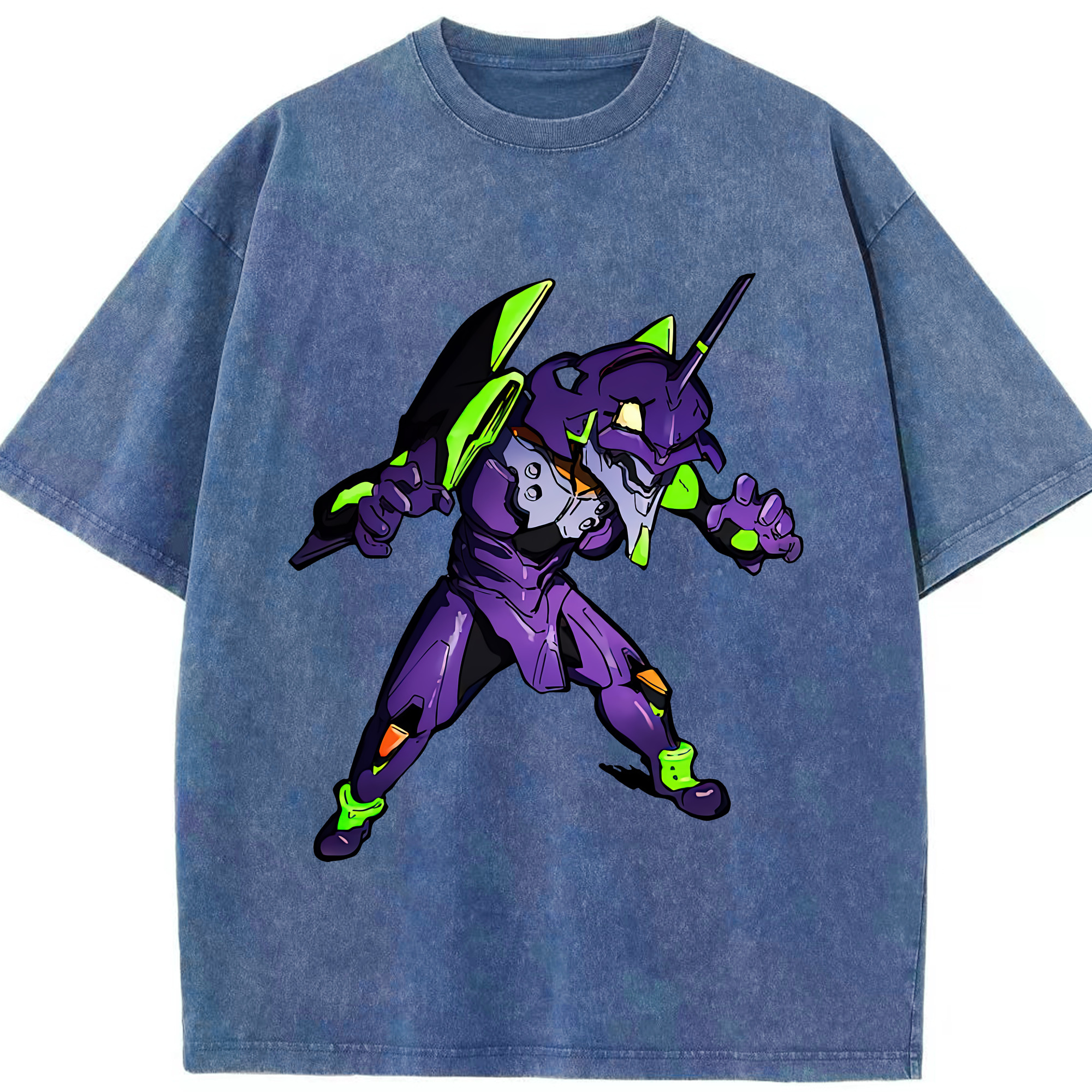 （画像用） EVA 新世紀エヴァンゲリオン 綿100% ヴィンテージ風 半袖Tシャツ（フロントプリント）