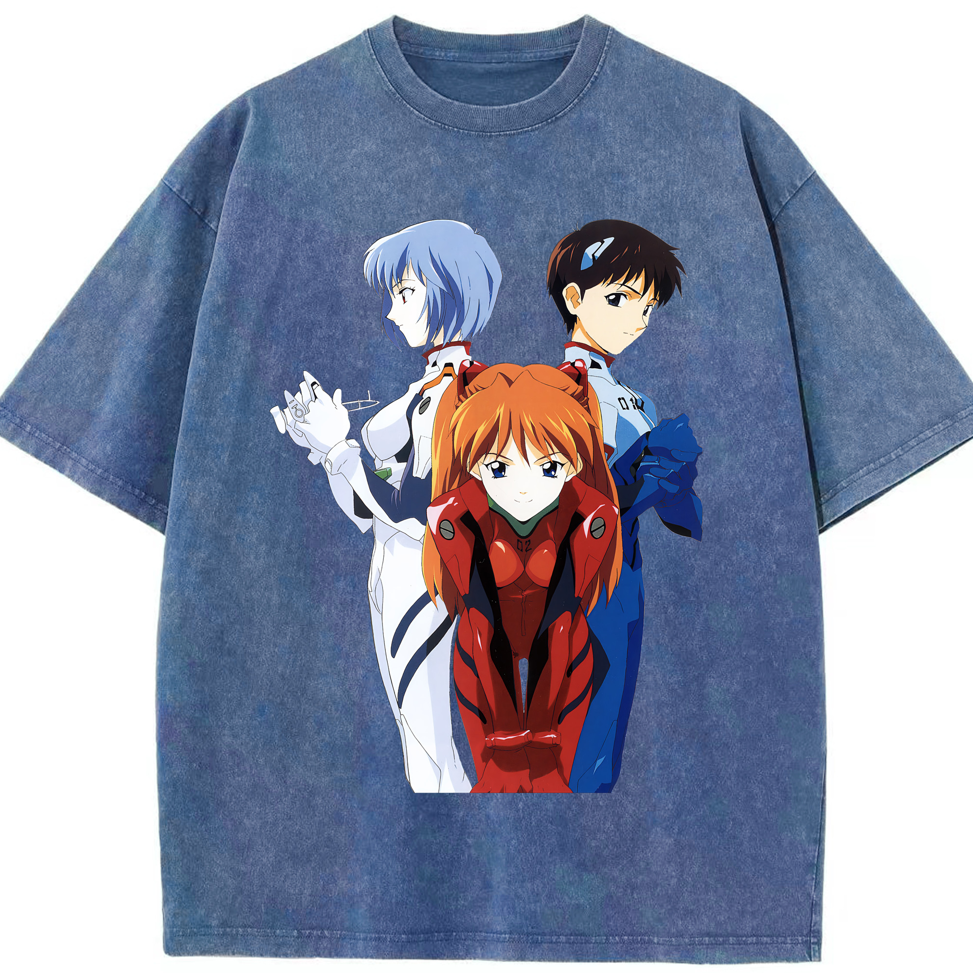 （画像用） EVA 新世紀エヴァンゲリオン 綿100% ヴィンテージ風 半袖Tシャツ（フロントプリント）