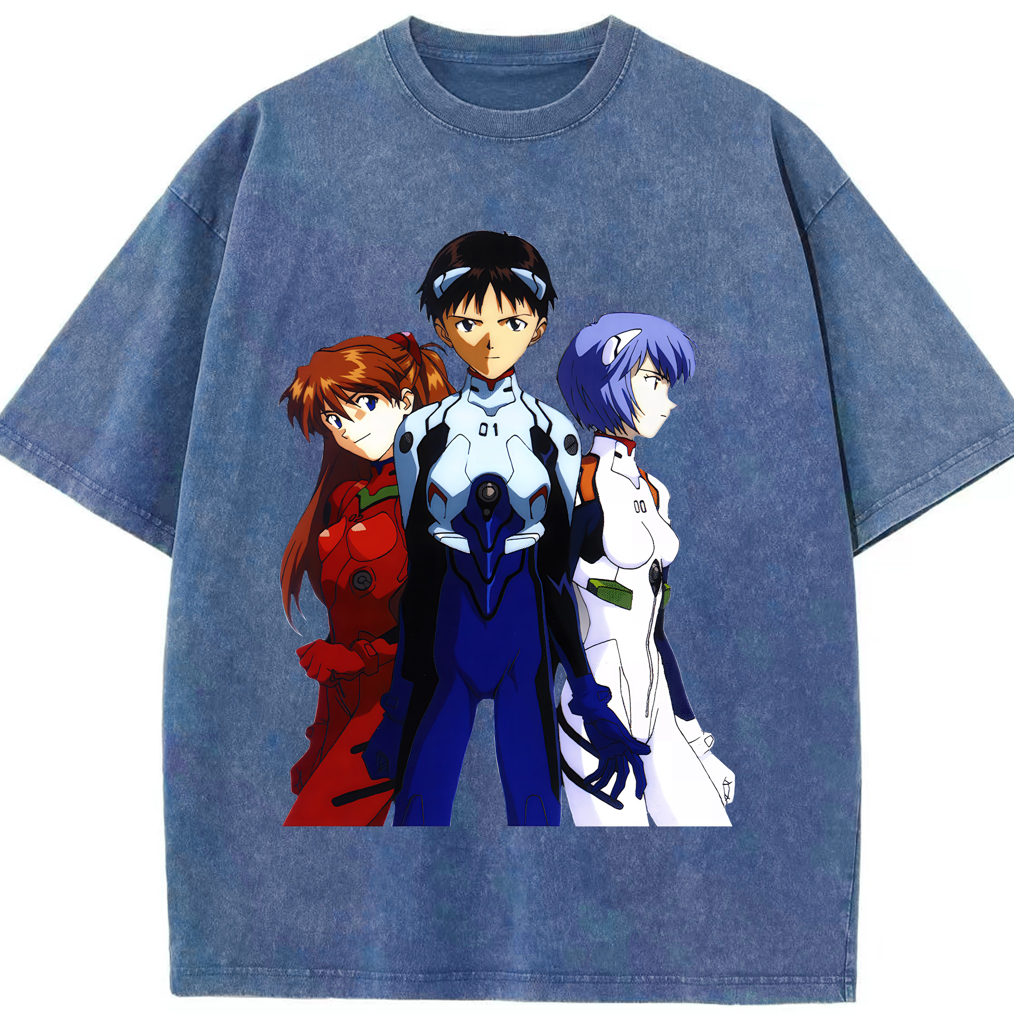 （画像用） EVA 新世紀エヴァンゲリオン 綿100% ヴィンテージ風 半袖Tシャツ（フロントプリント）