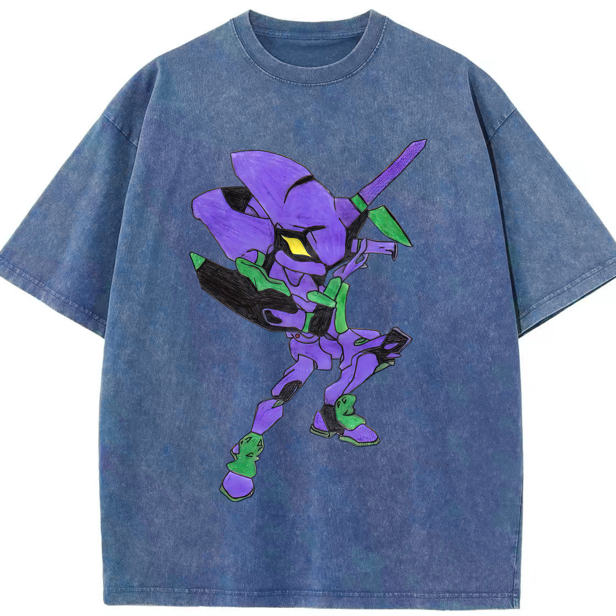 （画像用） EVA 新世紀エヴァンゲリオン 綿100% ヴィンテージ風 半袖Tシャツ（フロントプリント）