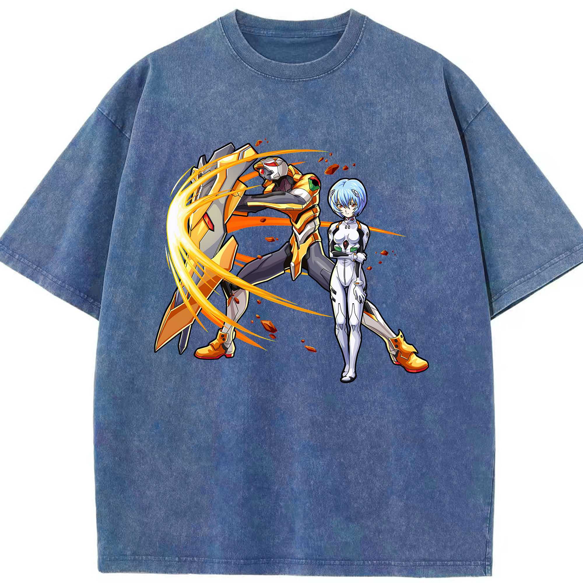 （画像用） EVA 新世紀エヴァンゲリオン 綿100% ヴィンテージ風 半袖Tシャツ（フロントプリント）