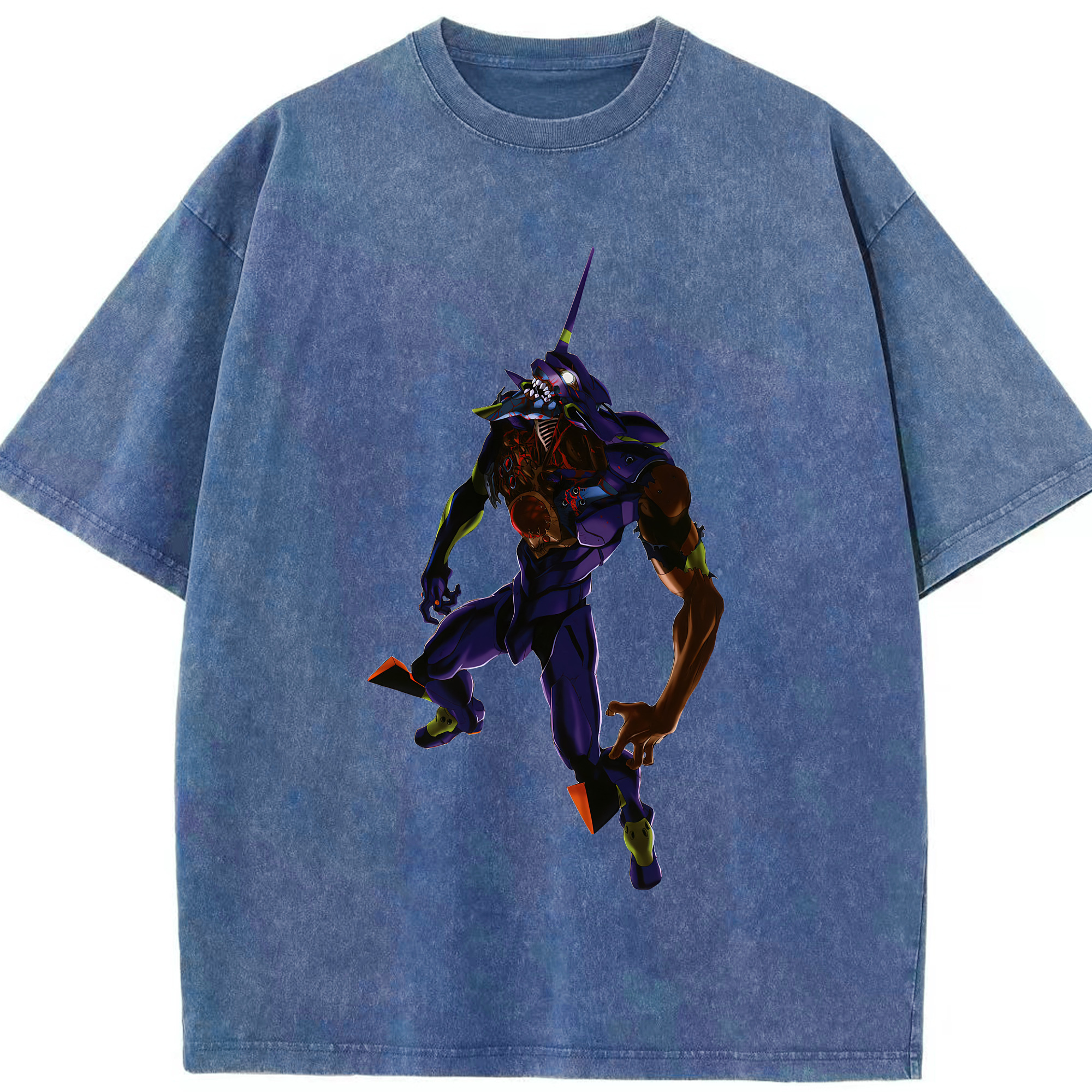 （画像用） EVA 新世紀エヴァンゲリオン 綿100% ヴィンテージ風 半袖Tシャツ（フロントプリント）