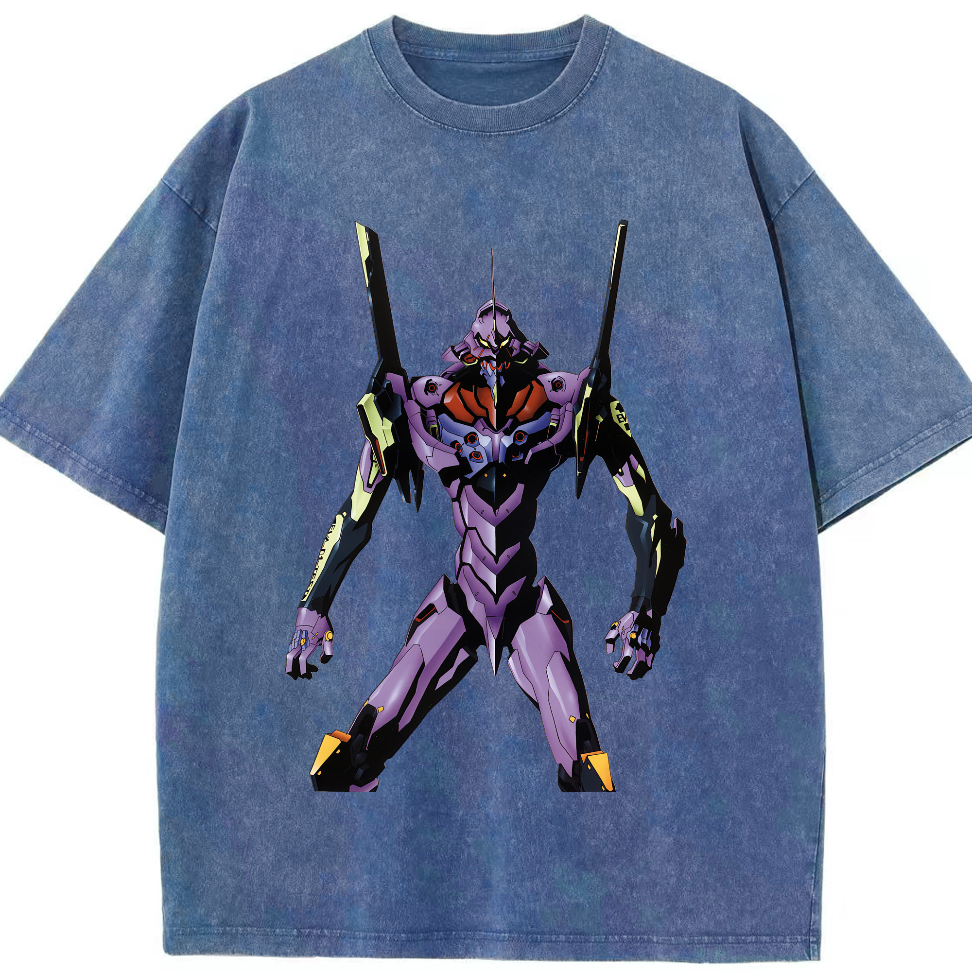 （画像用） EVA 新世紀エヴァンゲリオン 綿100% ヴィンテージ風 半袖Tシャツ（フロントプリント）